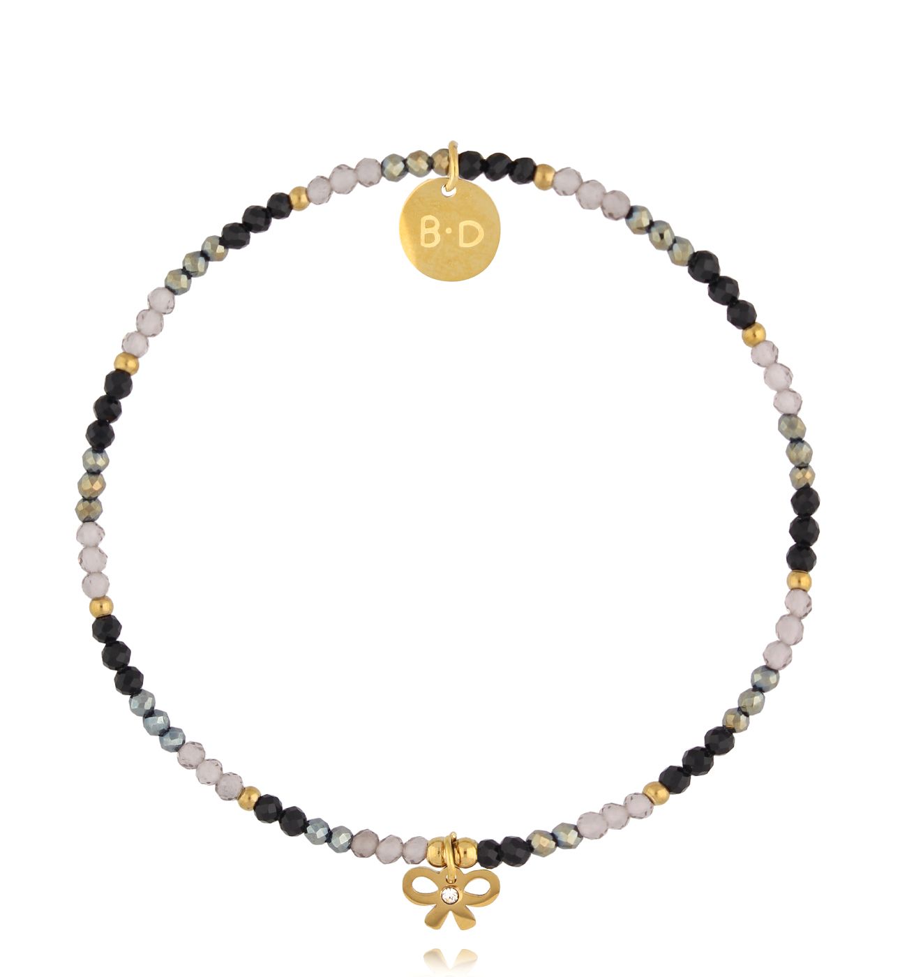 Bransoletka z turmalinami i kokardką - By Dziubeka