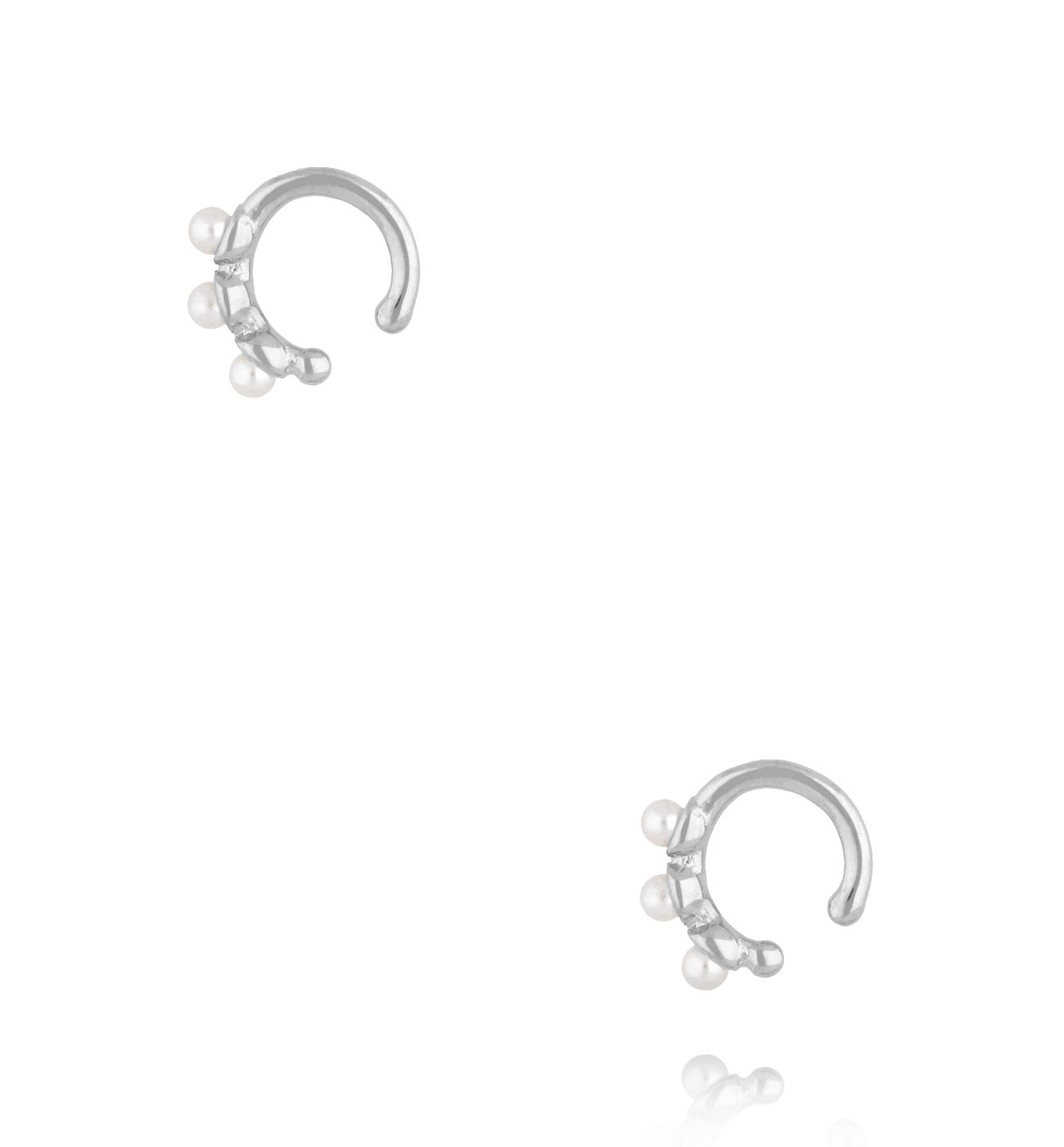 Nausznice z perełkami srebrne KSY0458 - By Dziubeka