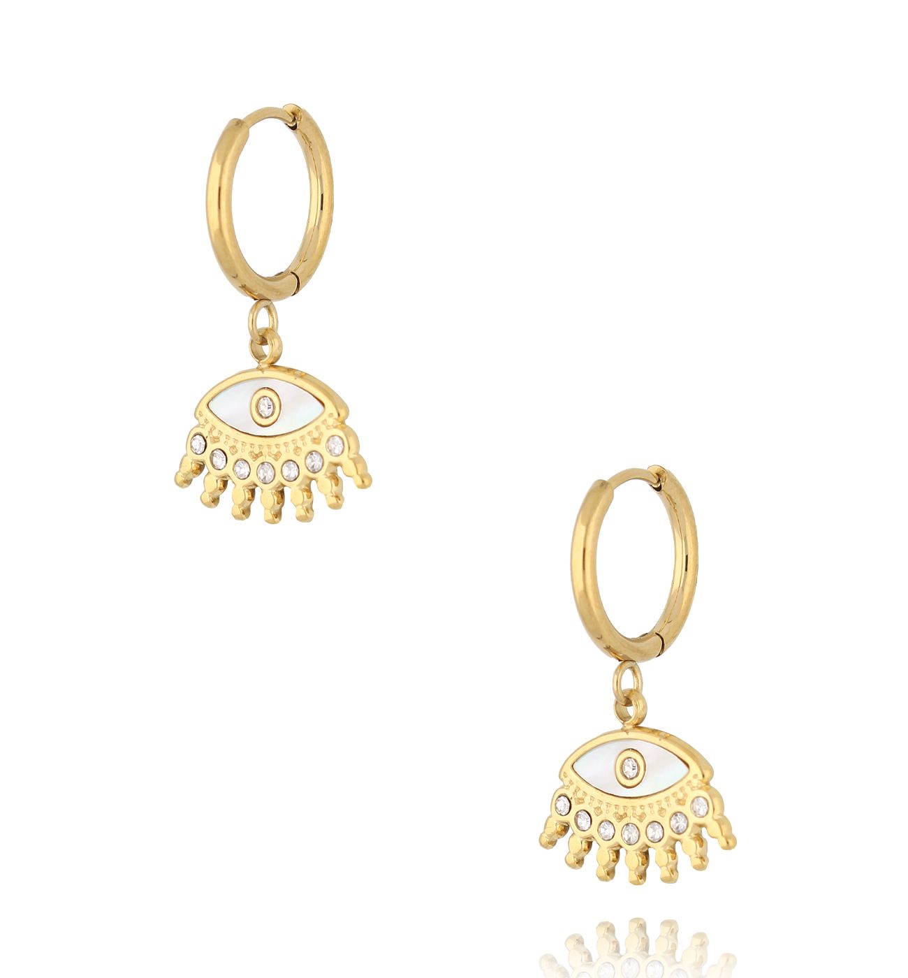 Kolczyki kółka z okiem złote KSY0155