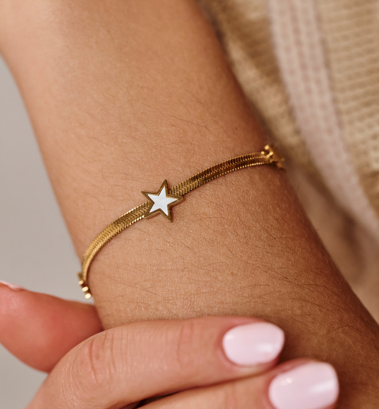 Bransoletka żmijka z gwiazdkami złota Ornate - By Dziubeka