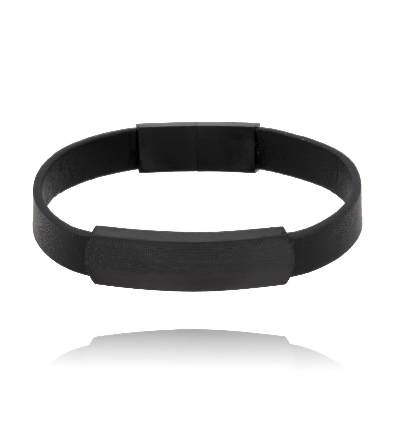 Bransoletka męska czarna Justo BMITC0784