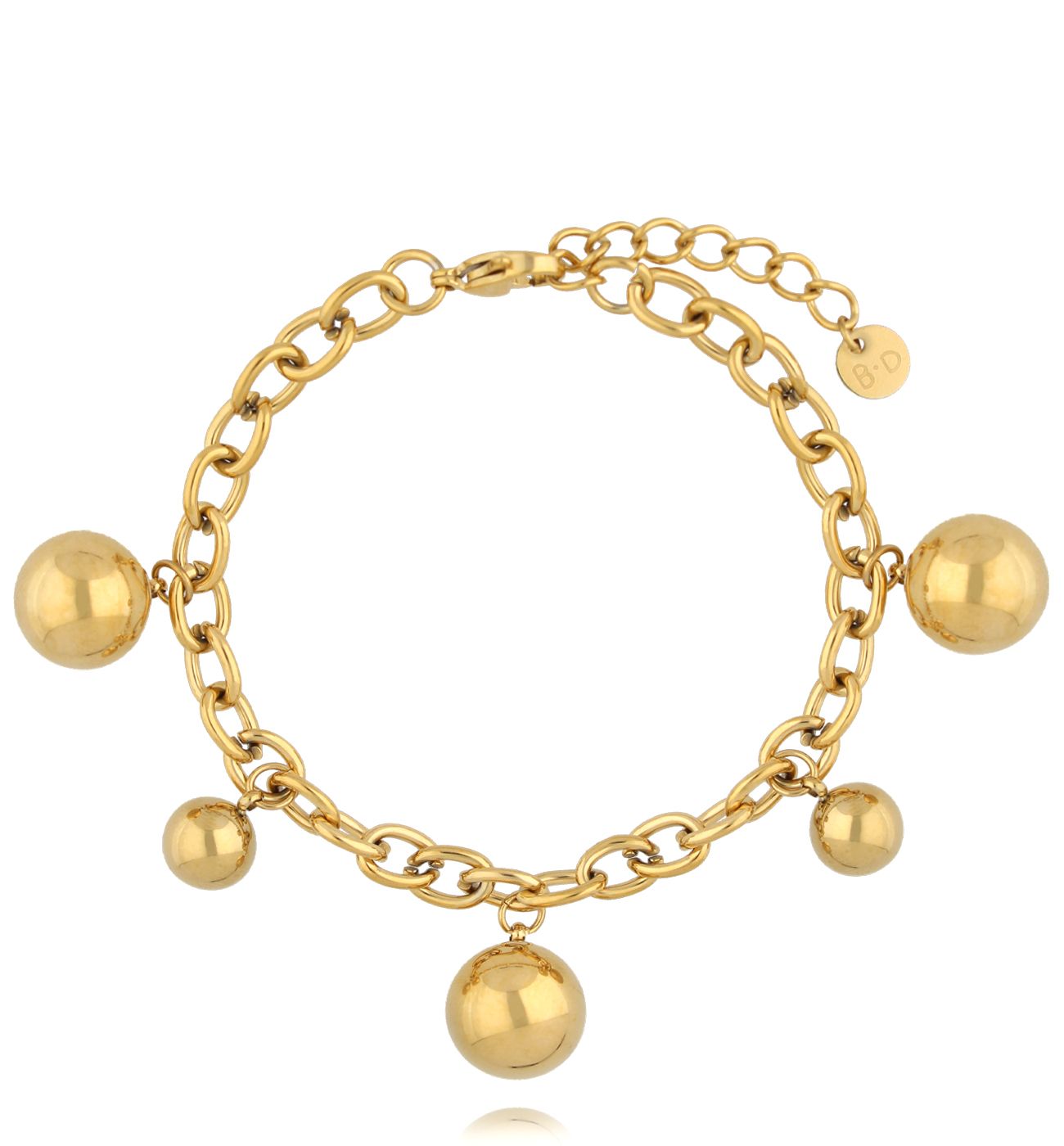 Bransoletka złota z kulkami BSY0392 - By Dziubeka