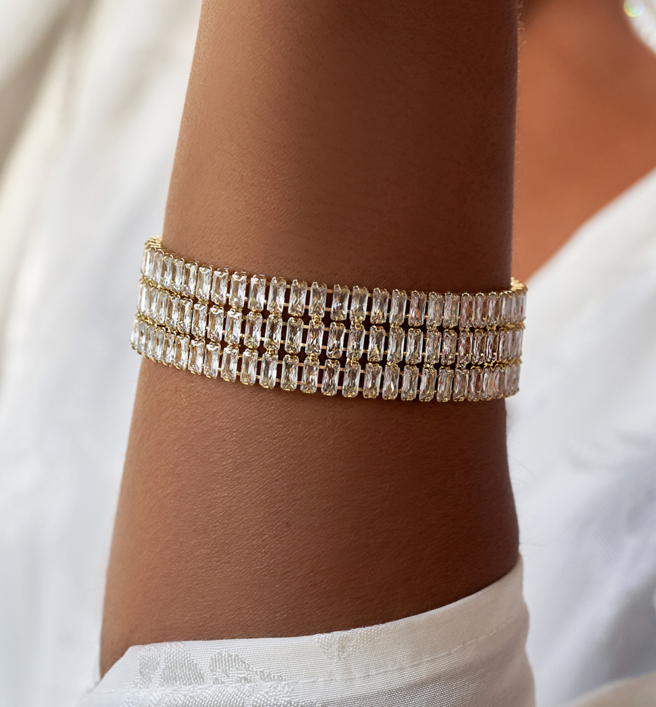 Bransoletka z kryształkami potrójna Mariah BSS0101