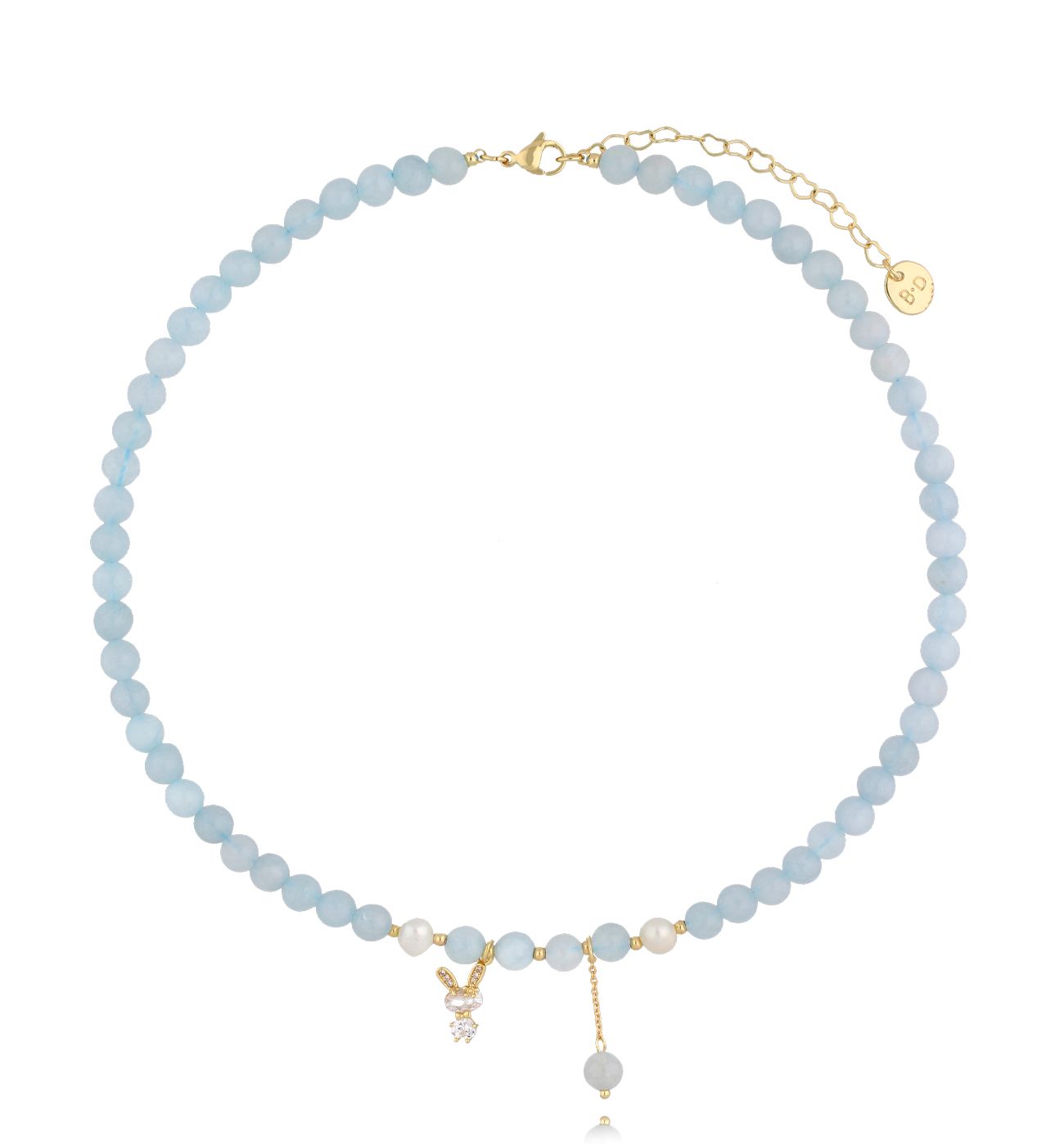 Naszyjnik niebieski z jadeitami - By Dziubeka