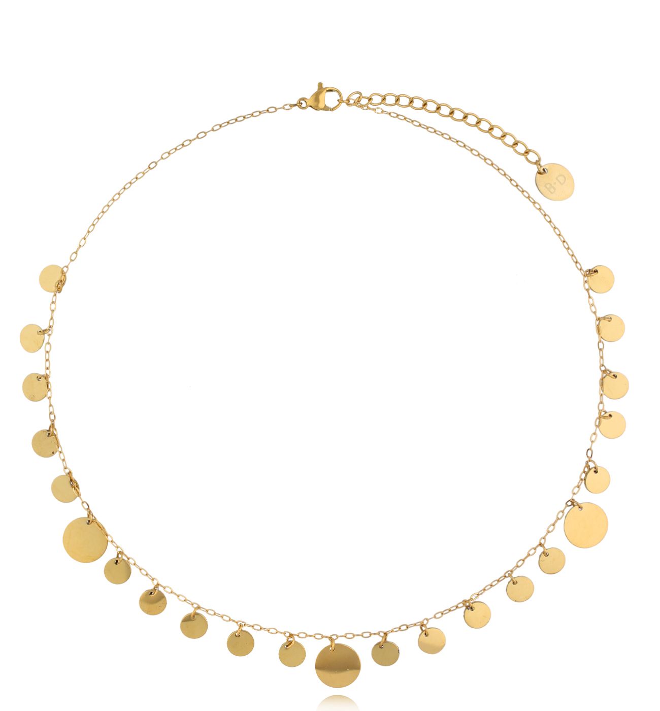Naszyjnik złoty z dyskami NSY0235 - By Dziubeka