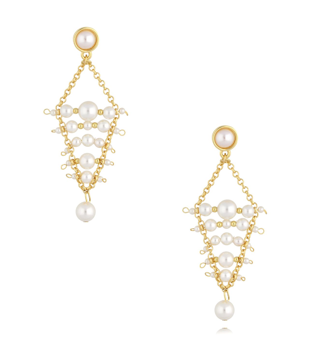 Kolczyki złote z perłami KSC0158 - By Dziubeka