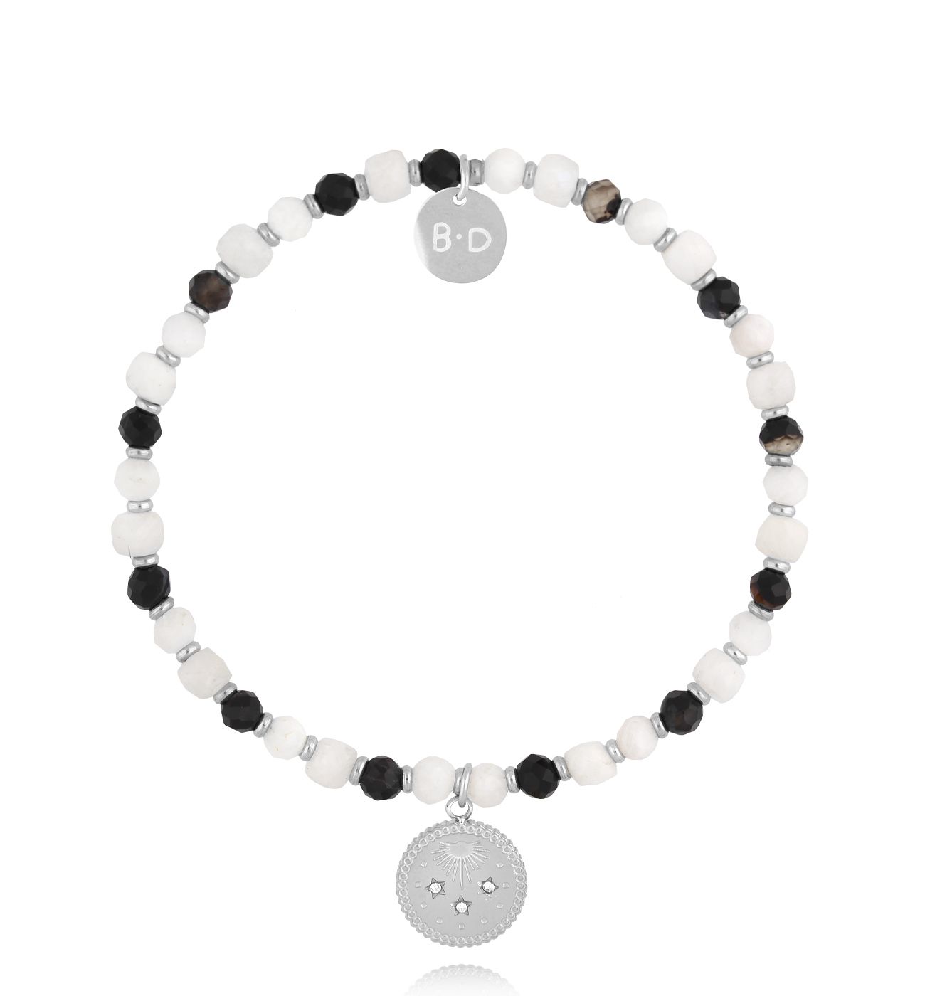 Bransoletka z kamieniami księżycowymi i agatami BTW3076