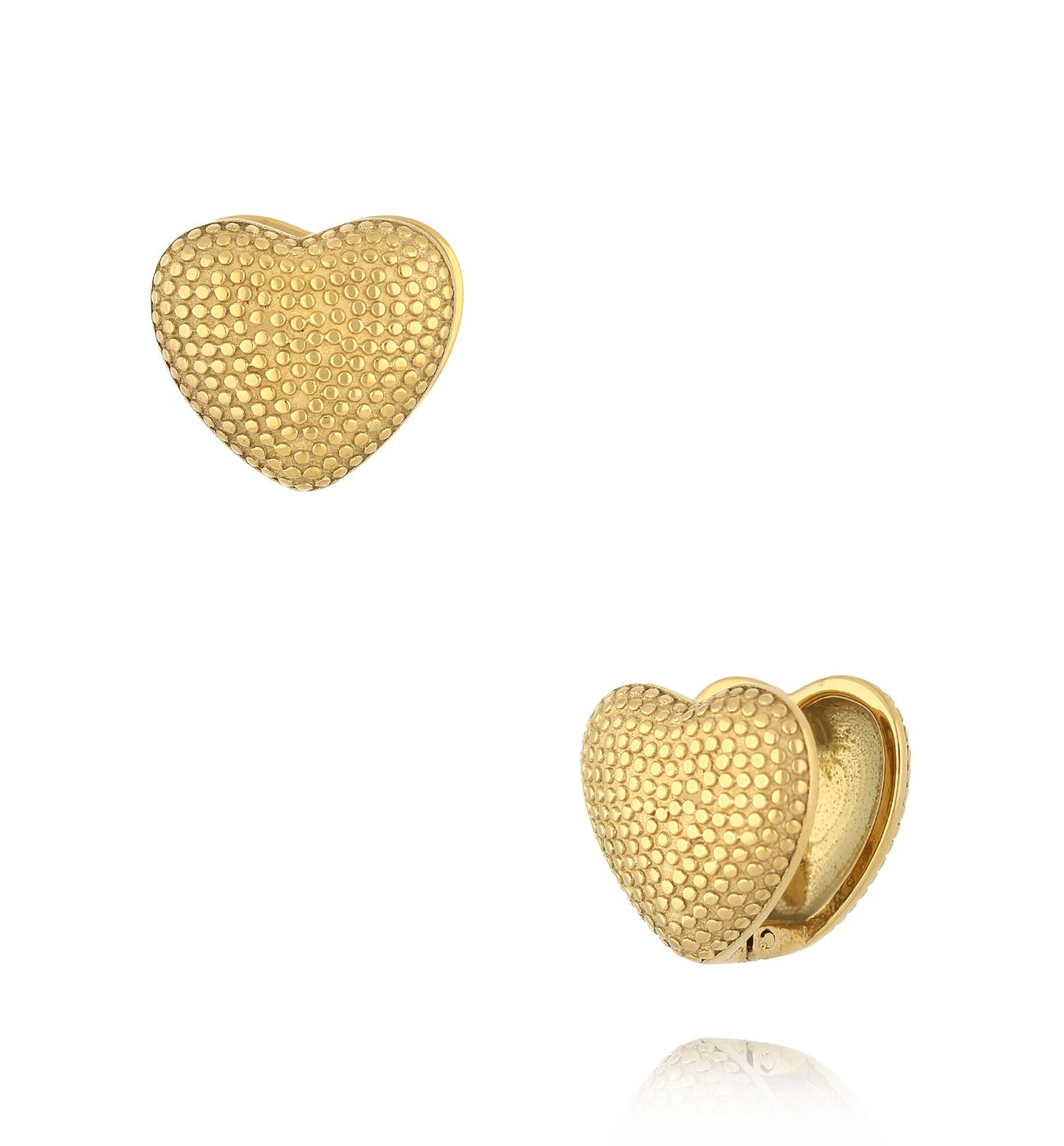 Kolczyki serca złote Click and Go KSA1959