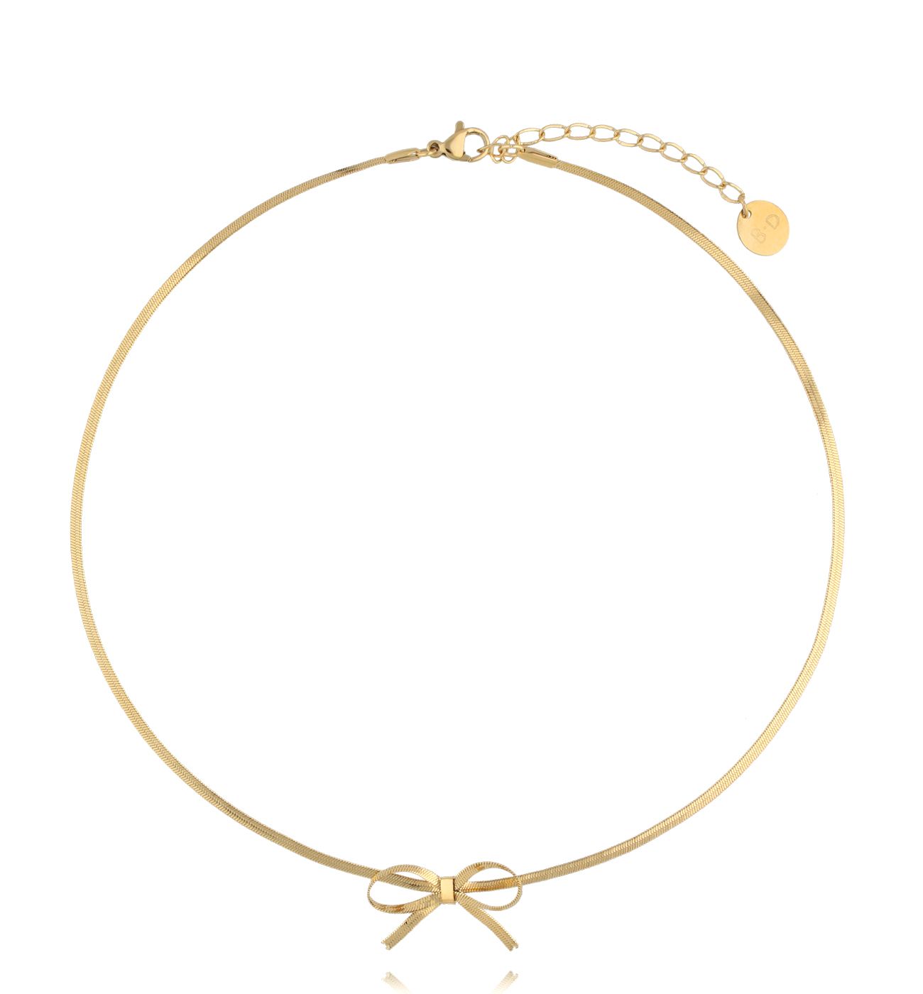 Naszyjnik z kokardką złoty NSY0355