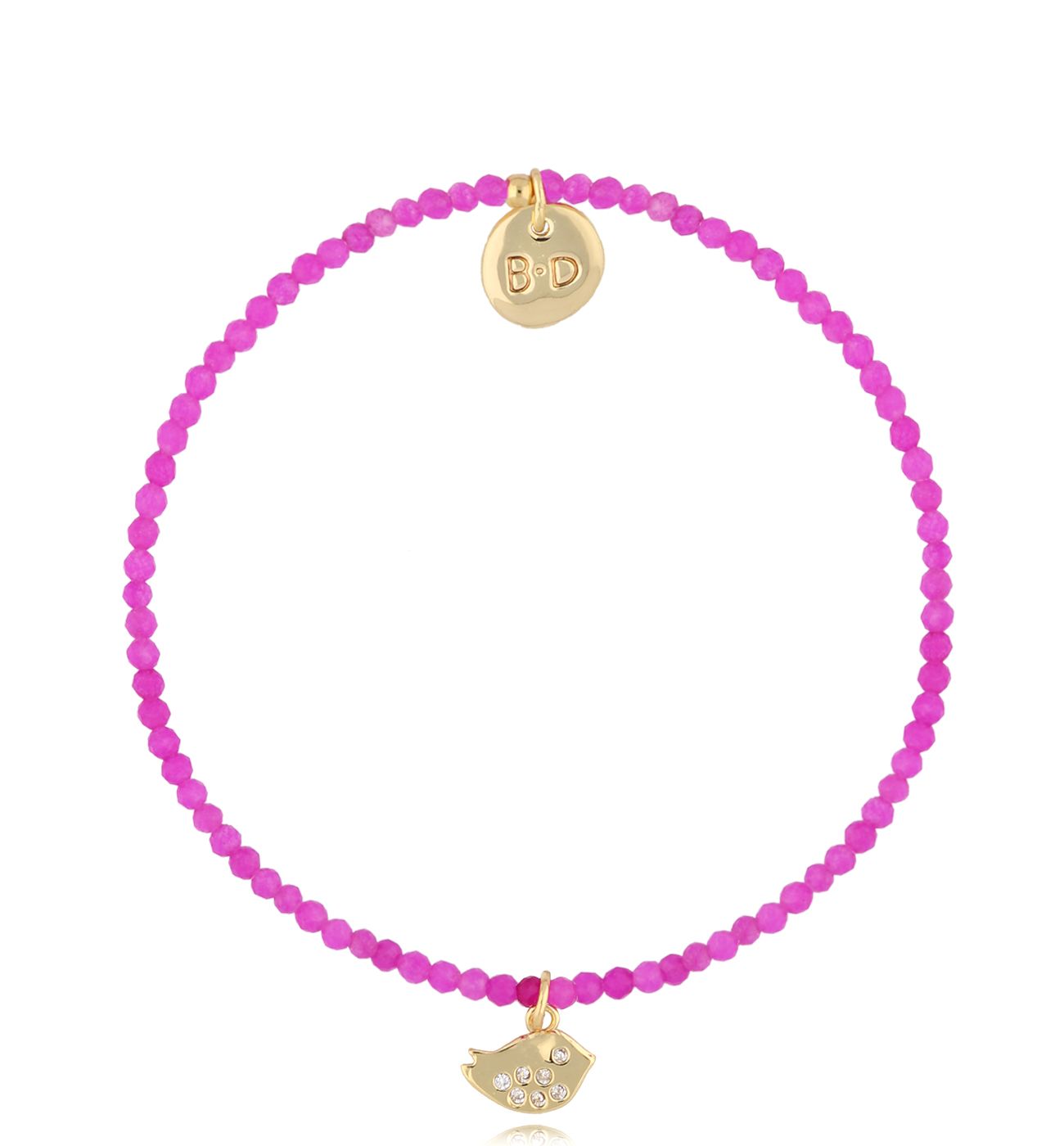 Bransoletka z jadeitami i ptaszkiem Lifestyle - By Dziubeka