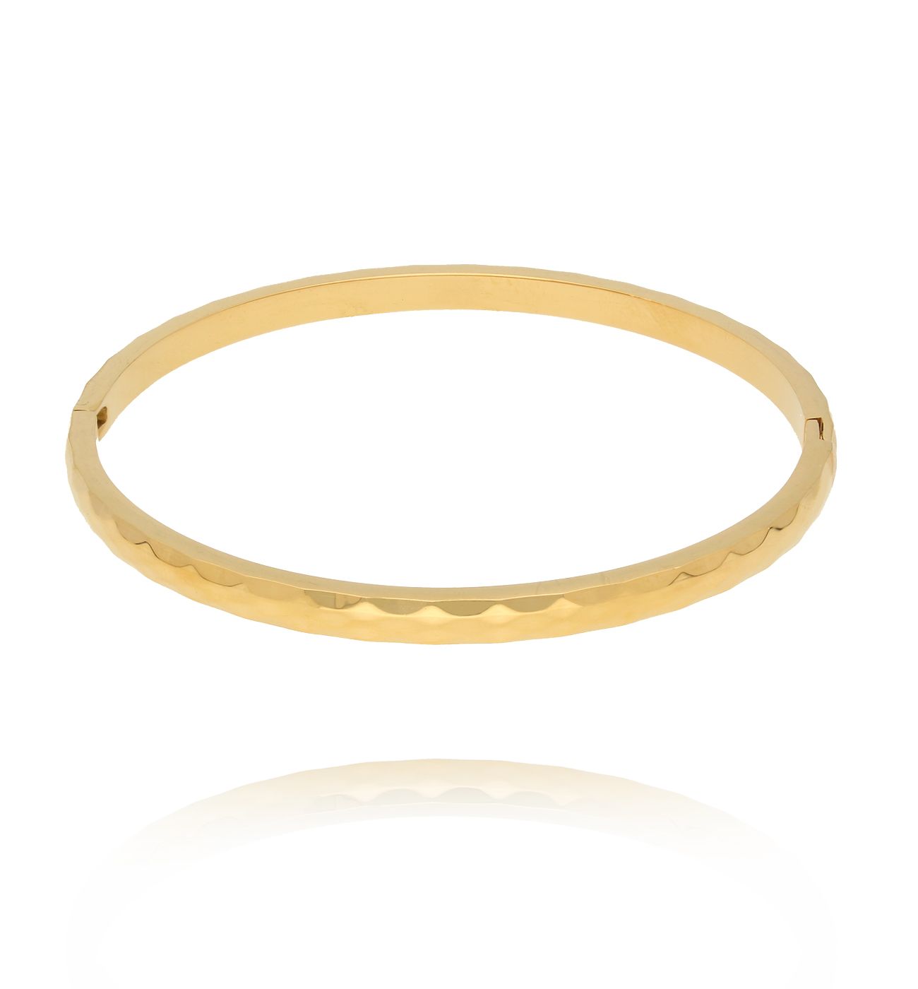 Bransoletka obręcz fasetowana złota BSY0436 - By Dziubeka