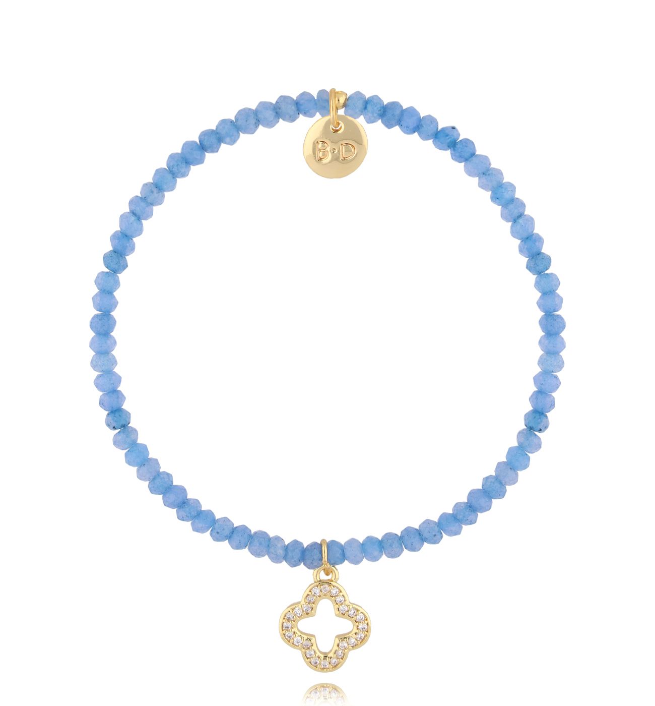 Bransoletka z jadeitami i koniczynką BTW2020