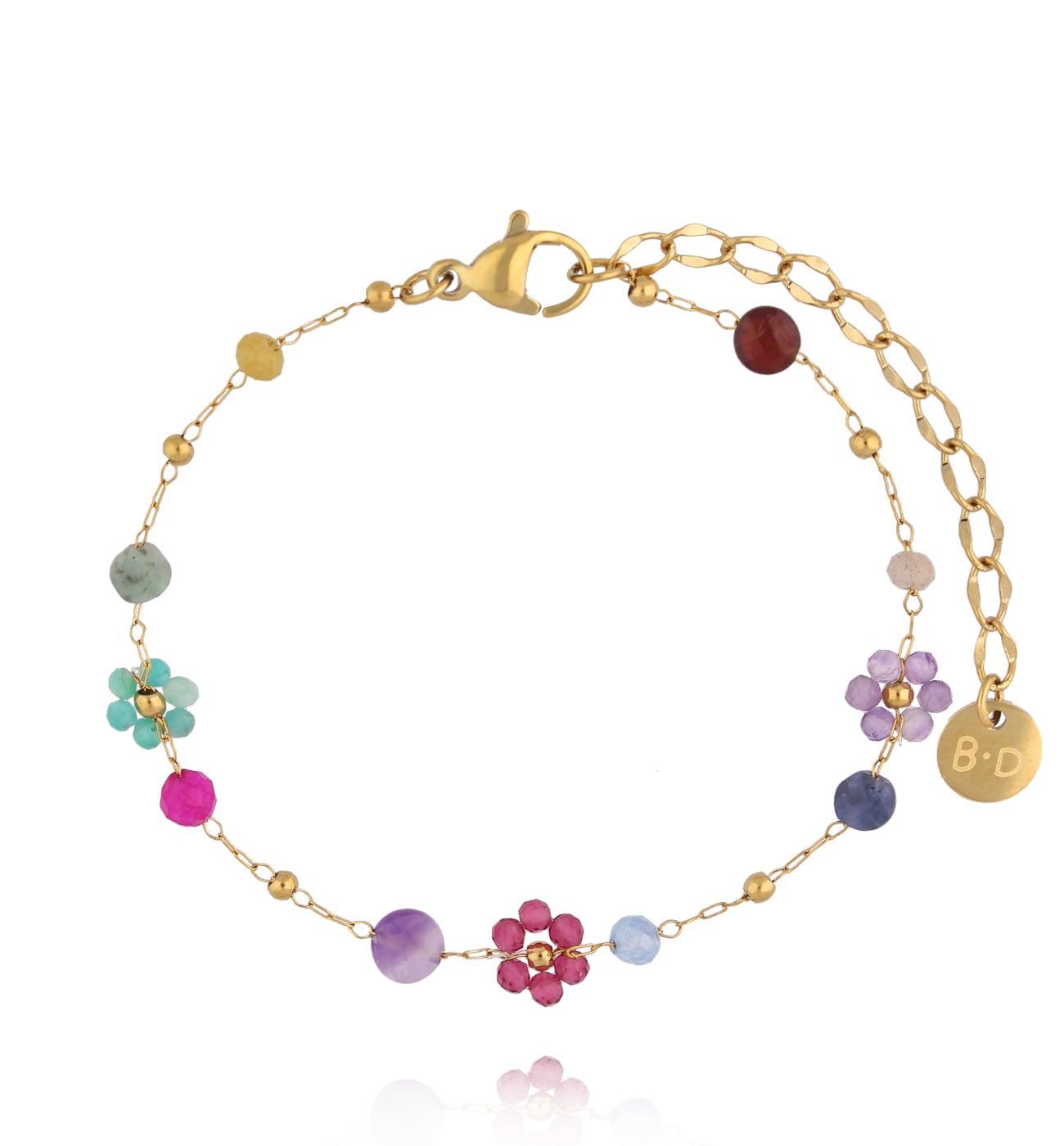 Bransoletka kolorowa z kamieniami naturalnymi - By Dziubeka