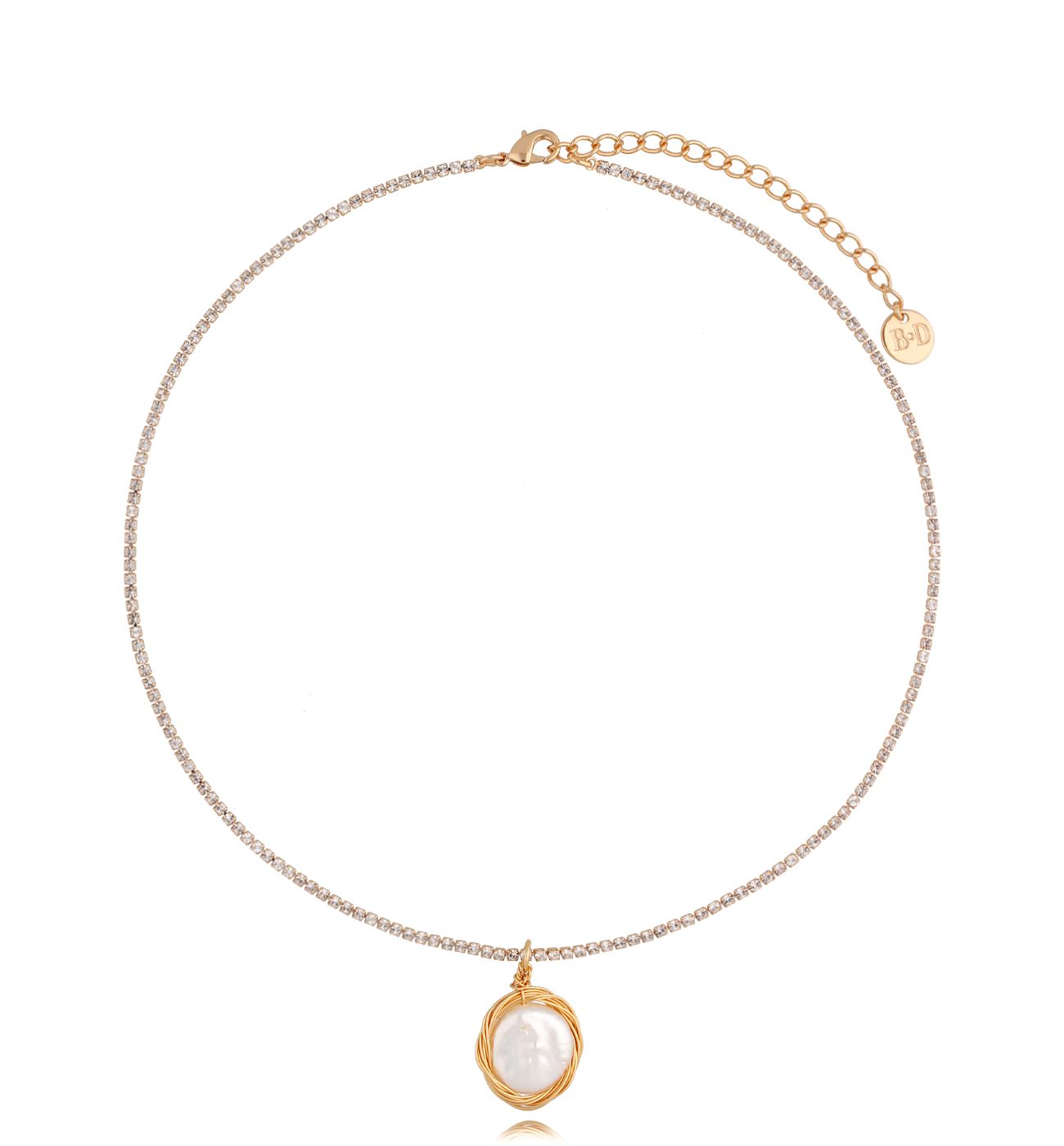 Naszyjnik złoty z perłą Joline NPE0166