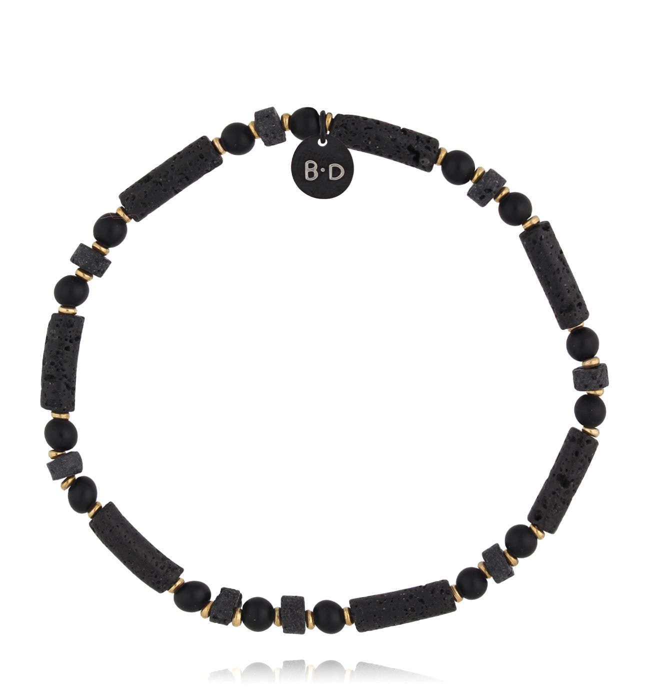 Bransoletka czarna z lawą wulkaniczną BTW3323