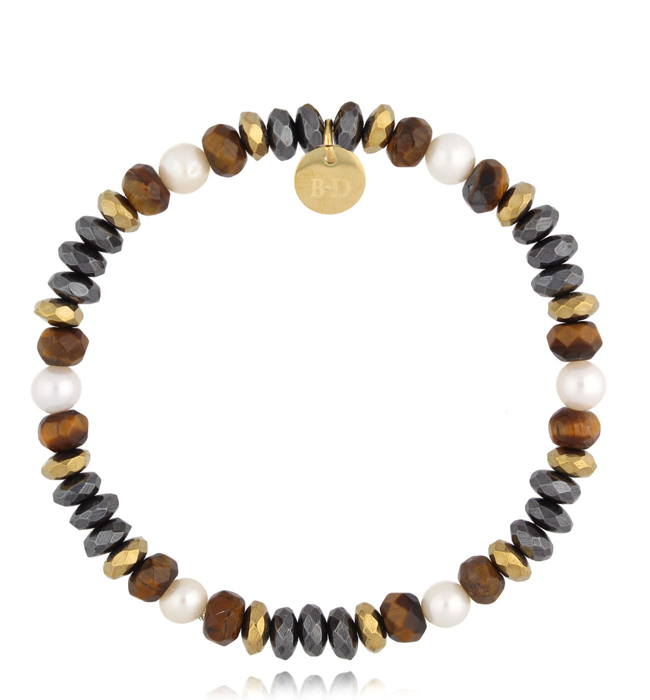 Bransoletka z hematytami i tygrysim okiem Eindridi BMITC0583