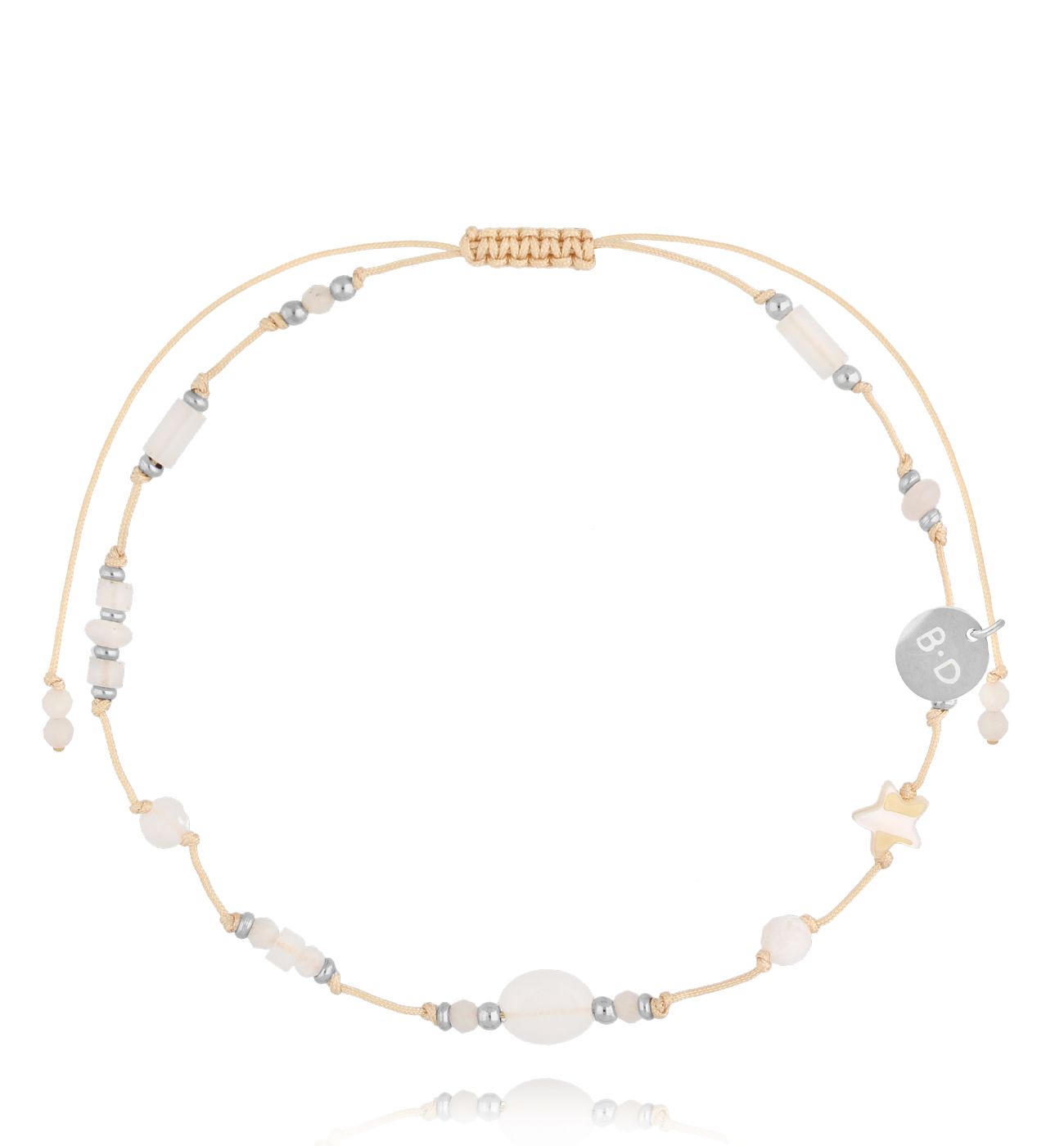 Bransoletka na nogę z jadeitami BNMT0004 - By Dziubeka