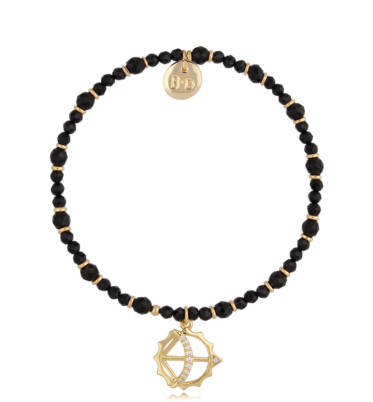 Bransoletka z turmalinami i zegarem słonecznym Sundial BTW1187