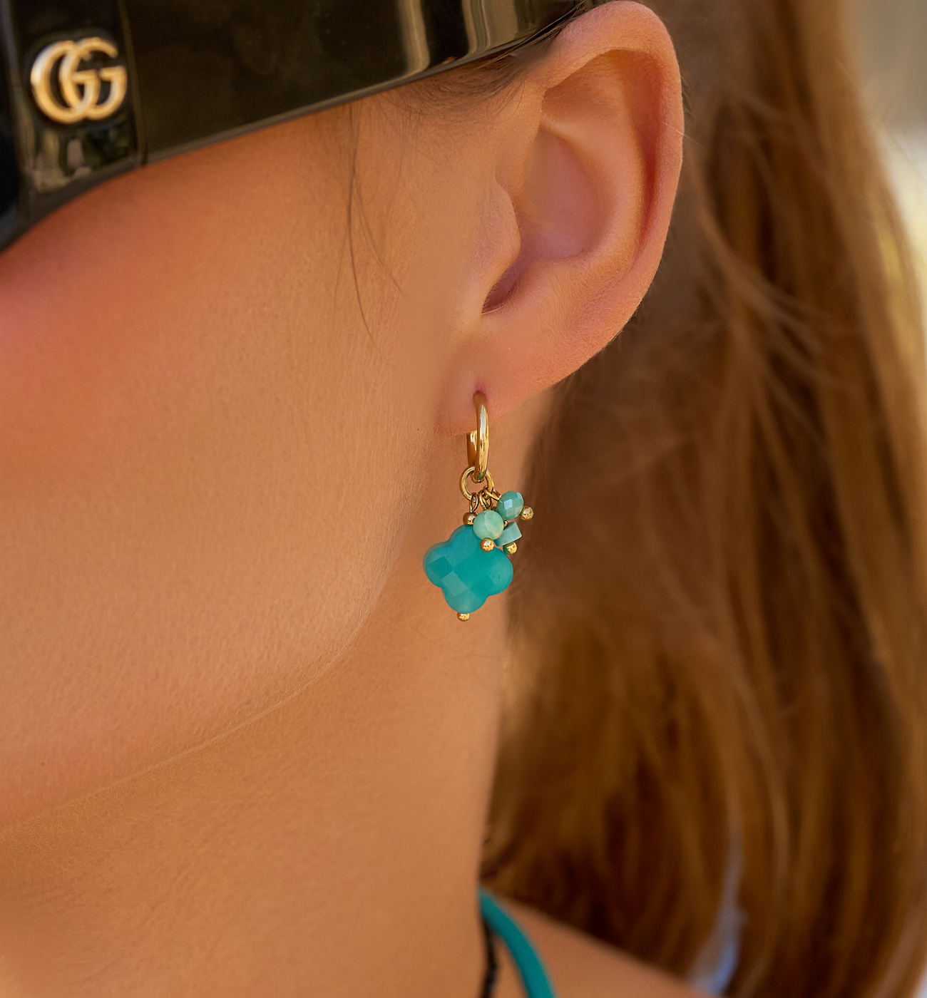 Kolczyki z koniczynkami i jadeitami Creation - By Dziubeka