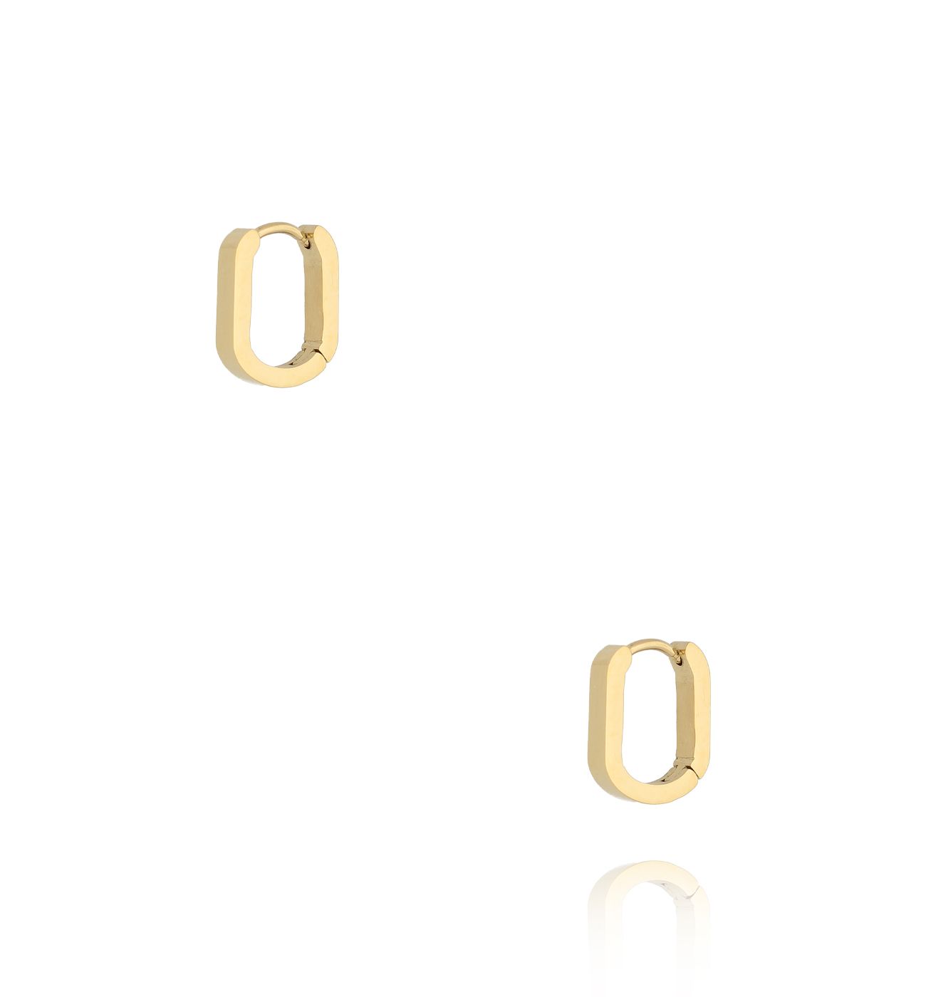 Kolczyki złote owalne First Smile - By Dziubeka