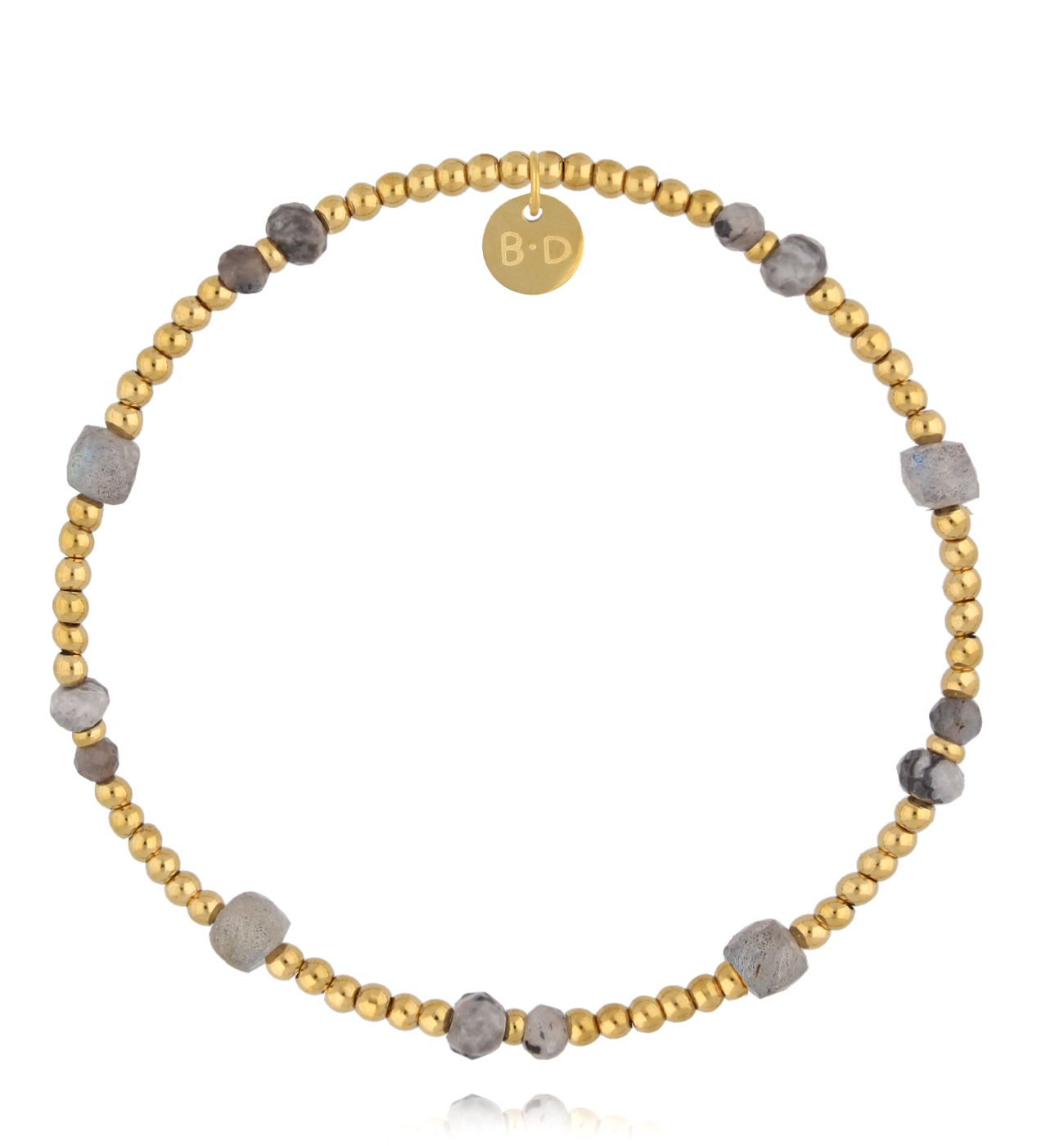 Bransoletka z labradorytem i złotymi kulkami BTW3420