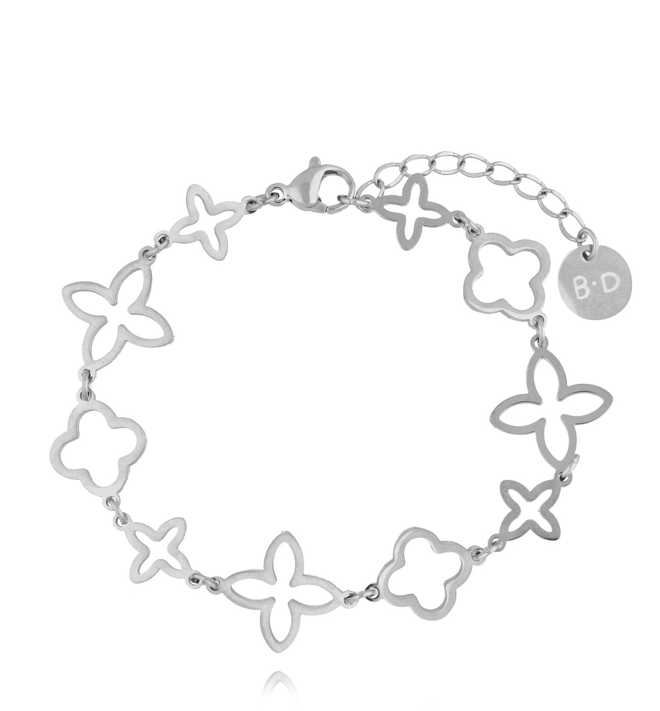 Bransoletka srebrna z koniczynkami BSY0156