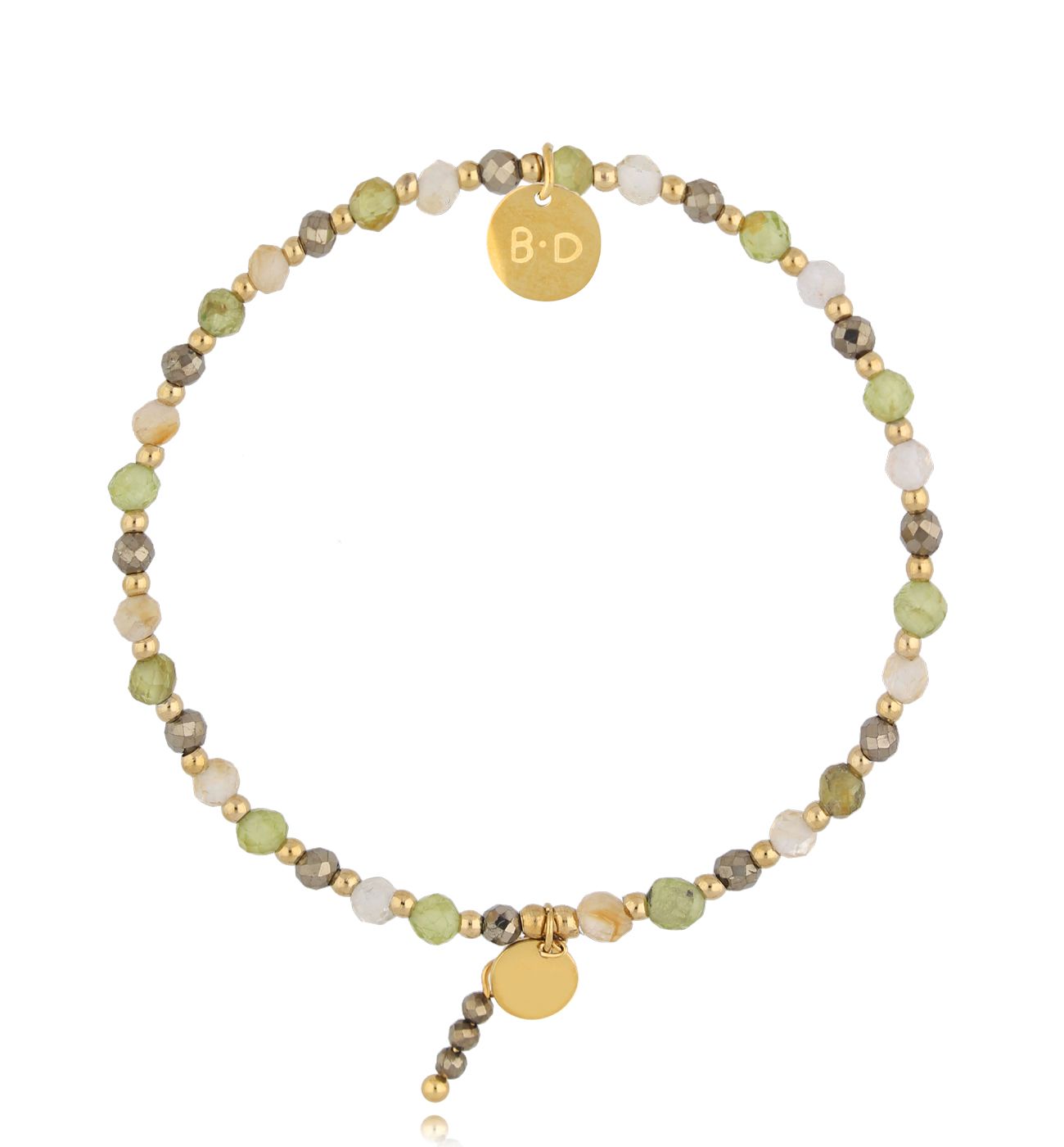 Bransoletka z oliwinami i cytrynami - By Dziubeka