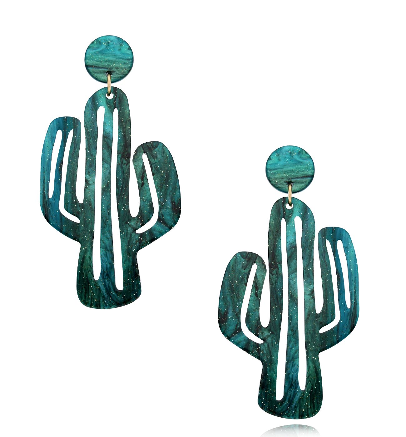 Kolczyki zielone z kaktusami Cactus KZA0080 - By Dziubeka