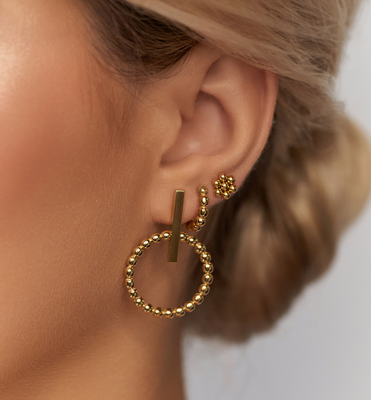 Zestaw złotych kolczyków Roxane Z0114