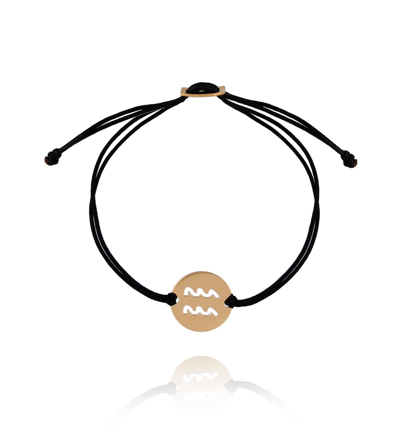 Bransoletka srebrna pozłacana znak zodiaku WODNIK - By Dziubeka