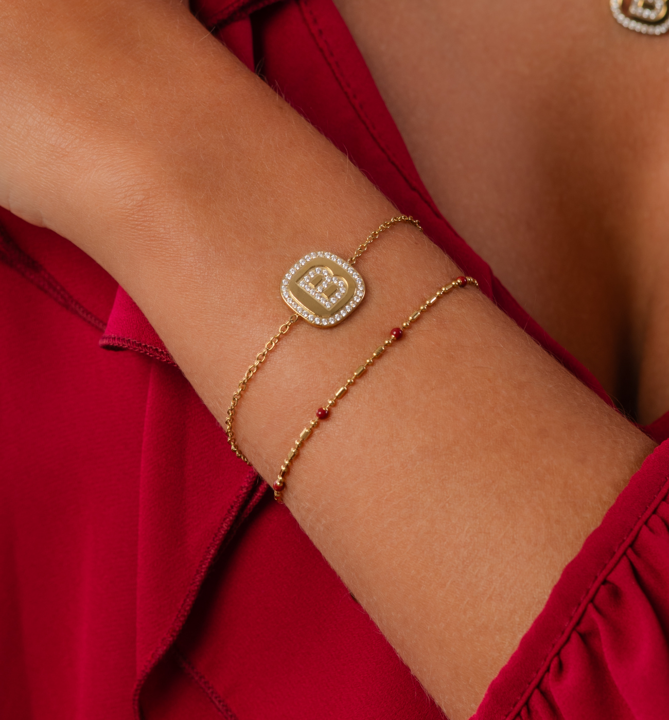 Bransoletka z literką B złota BSA0880