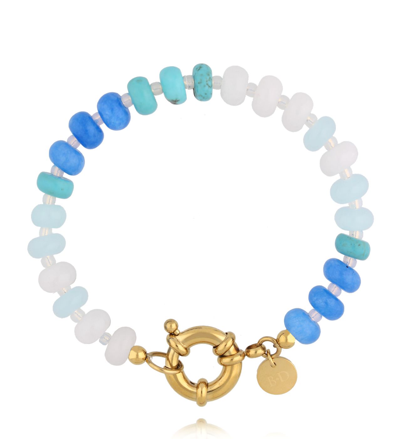 Bransoletka z błękitnych jadeitów - By Dziubeka