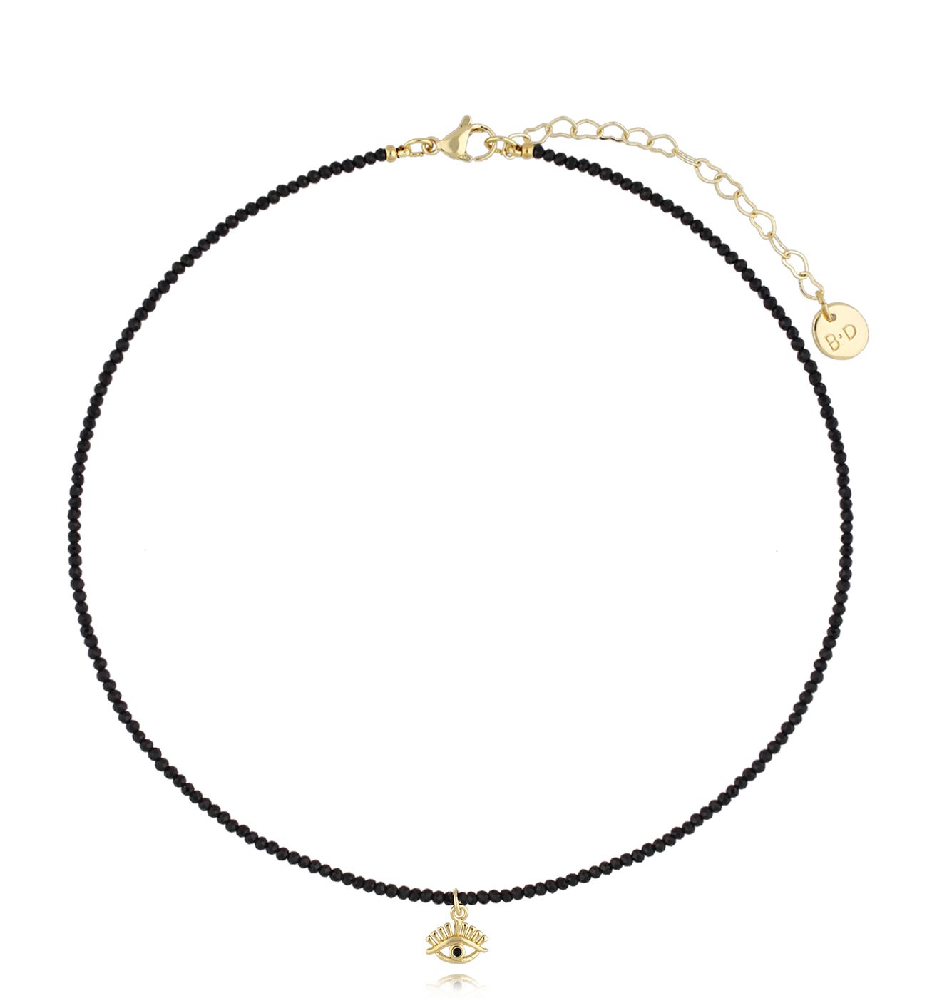 Naszyjnik z turmalinami i złotą zawieszką - By Dziubeka