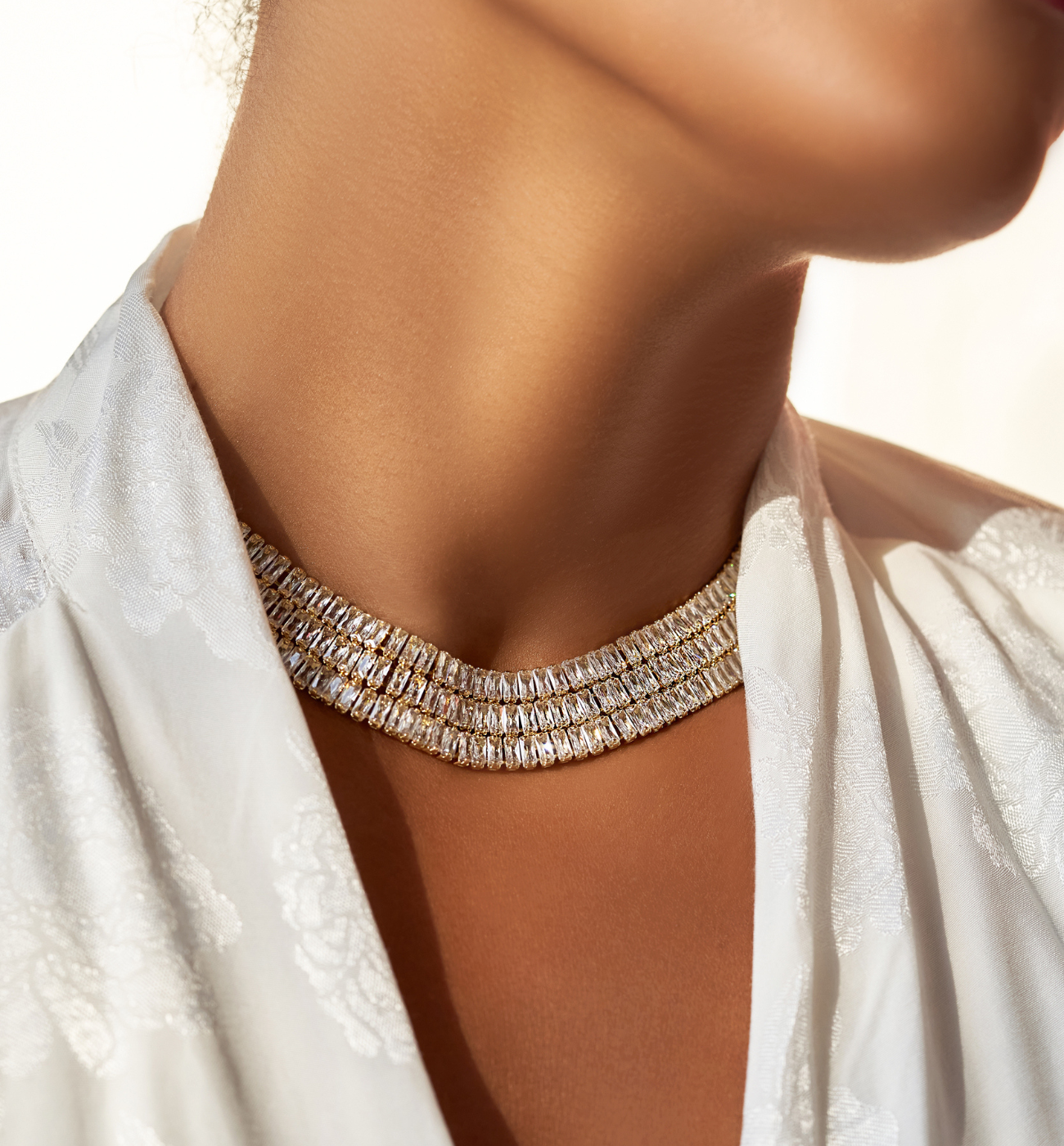 Naszyjnik z kryształkami potrójny Mariah - By Dziubeka