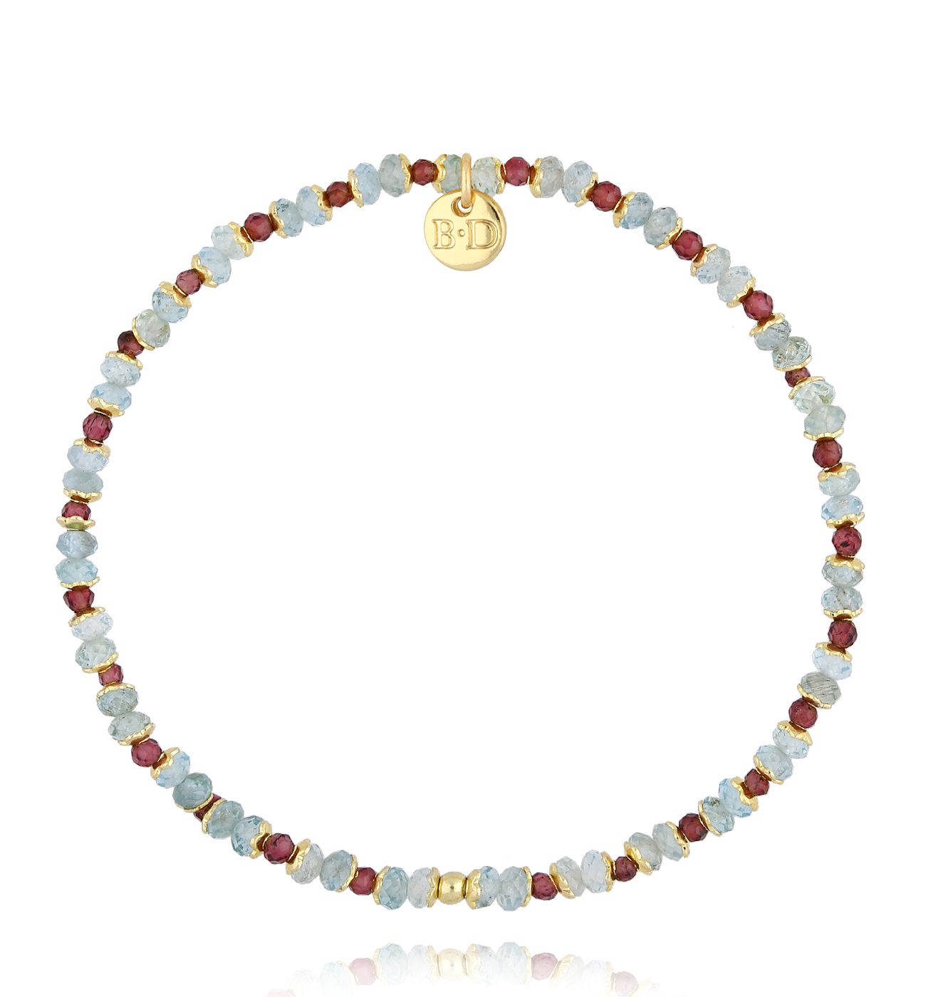 Bransoletka z apatytami i granatami - By Dziubeka