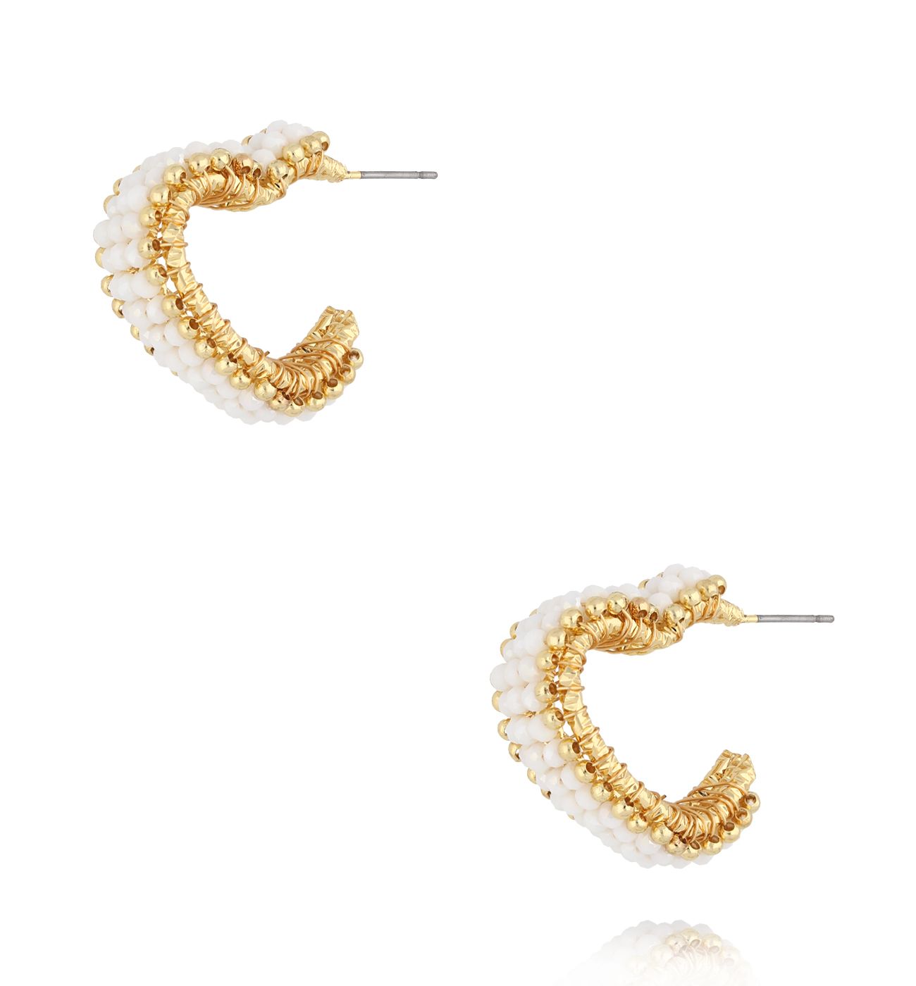 Kolczyki serca z białymi kryształkami KWE0178