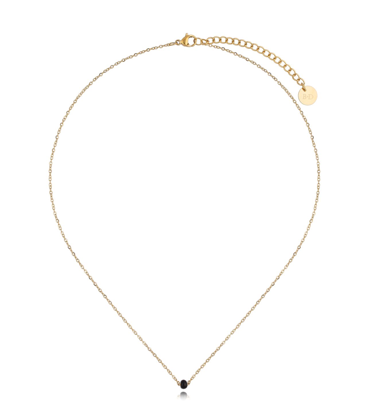 Naszyjnik z czarną emalią Enamel Ball - By Dziubeka