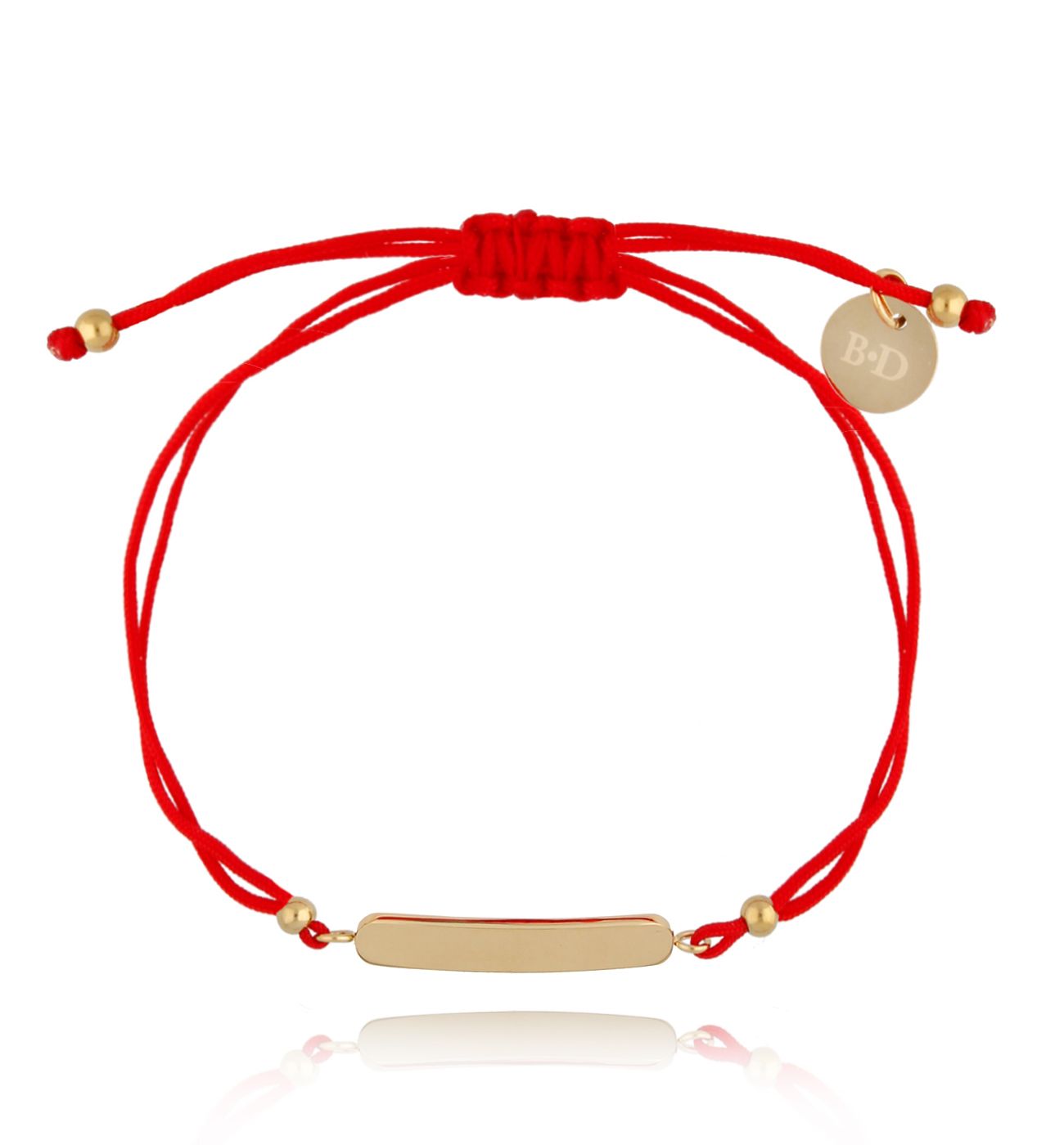 Bransoletka czerwono-złota z blaszką Smart BGL0602 - By Dziubeka