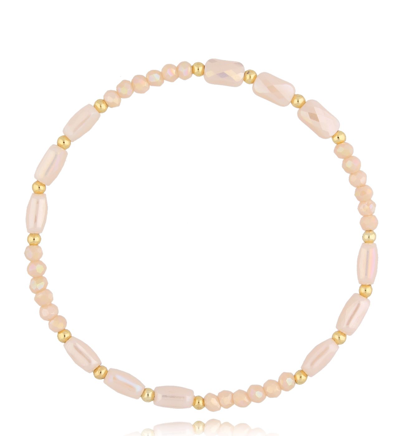 Bransoletka beżowa z kryształkami Cristalli BTW2675