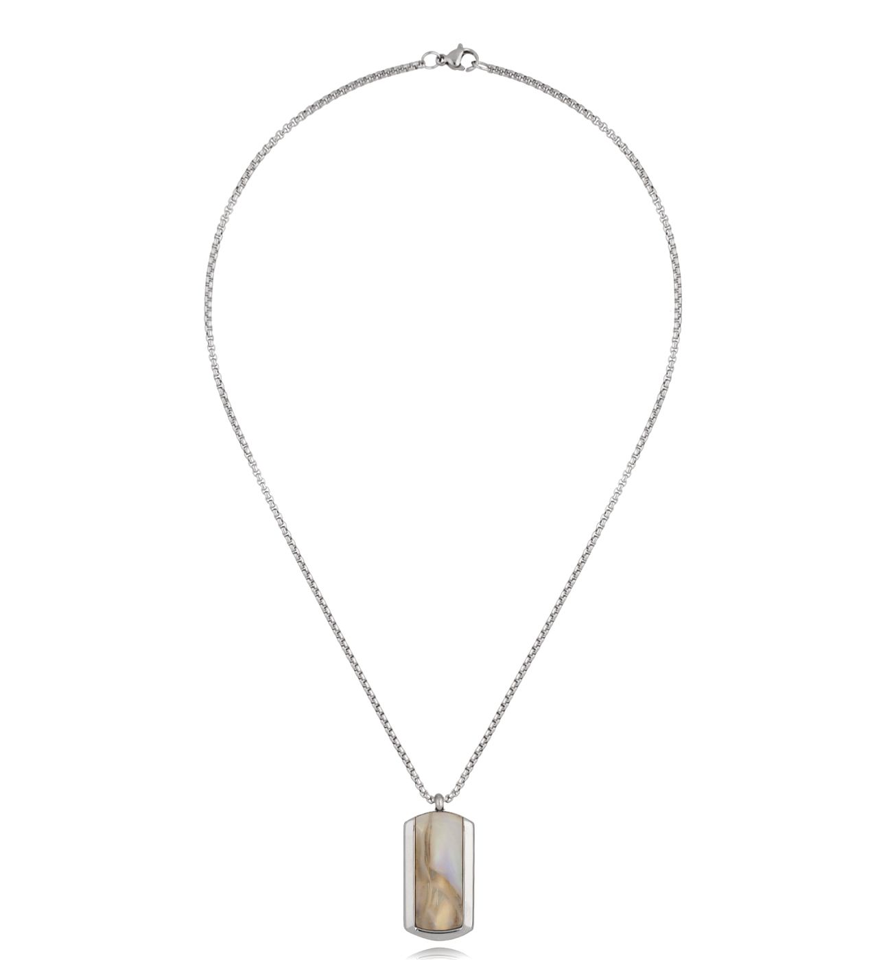 Naszyjnik męski z beżową zawieszką NMITC0097