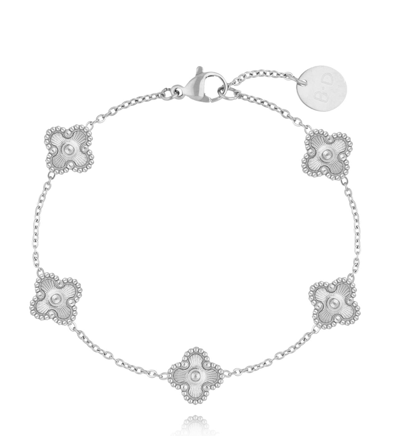 Bransoletka srebrna z koniczynkami BSY0203