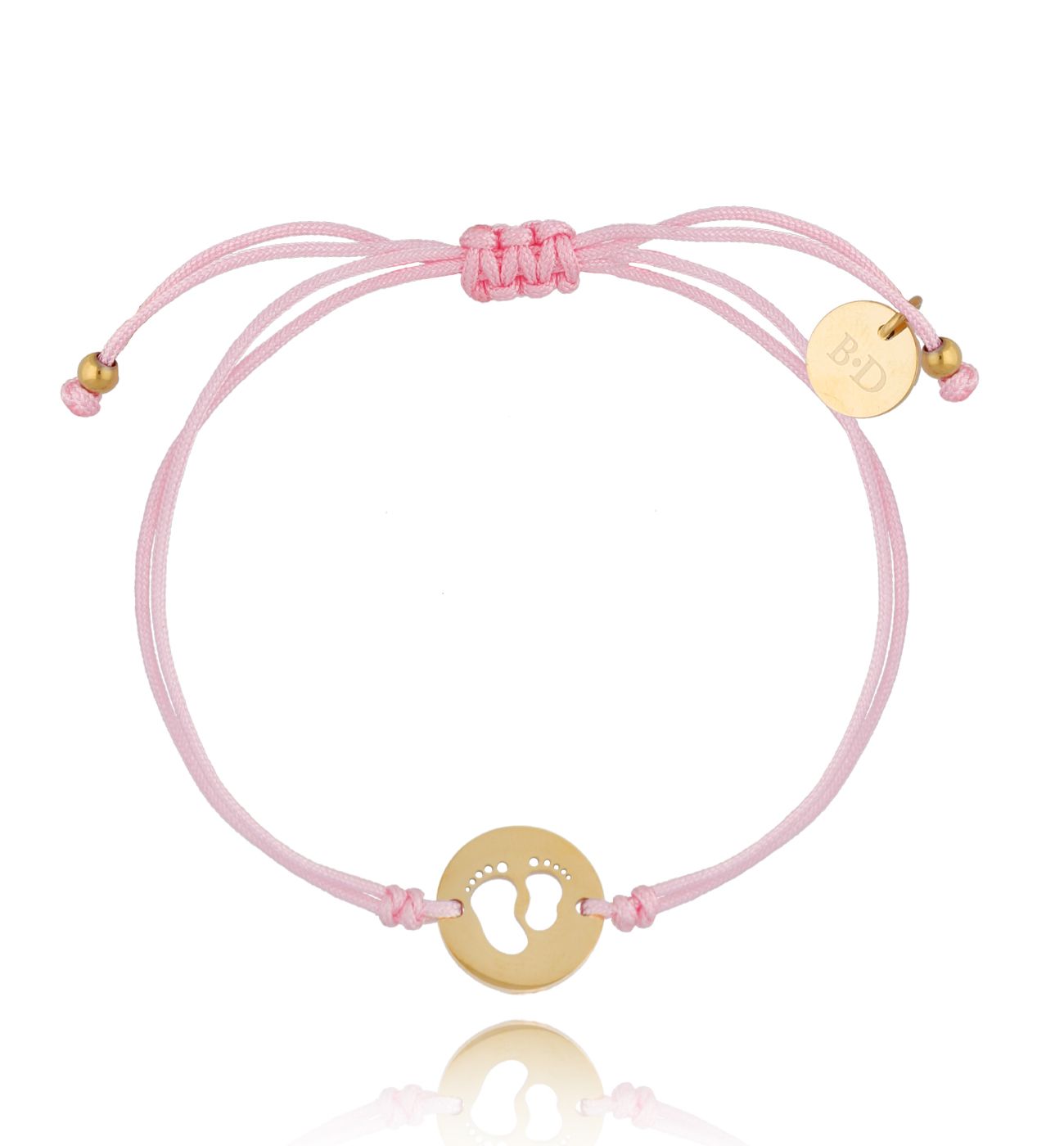 Bransoletka złota ze stópkami BGL0485 - By Dziubeka