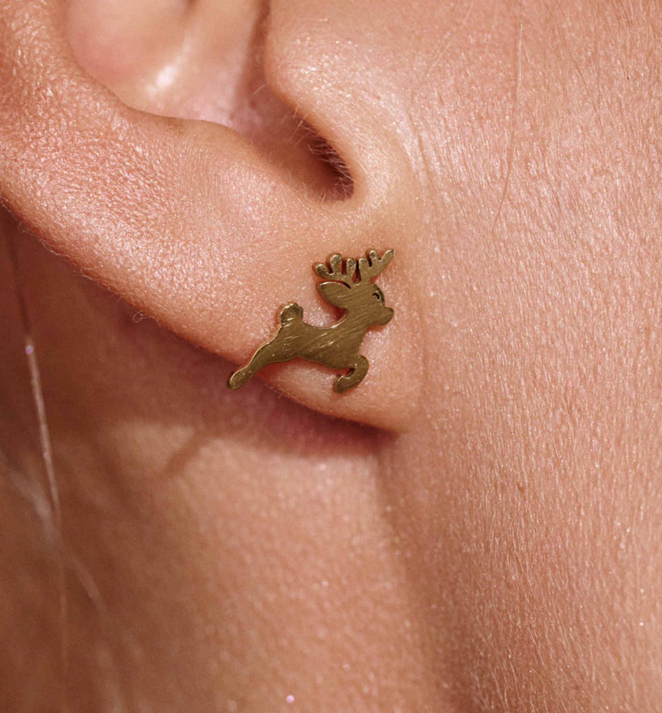 Kolczyki renifery złote - By Dziubeka