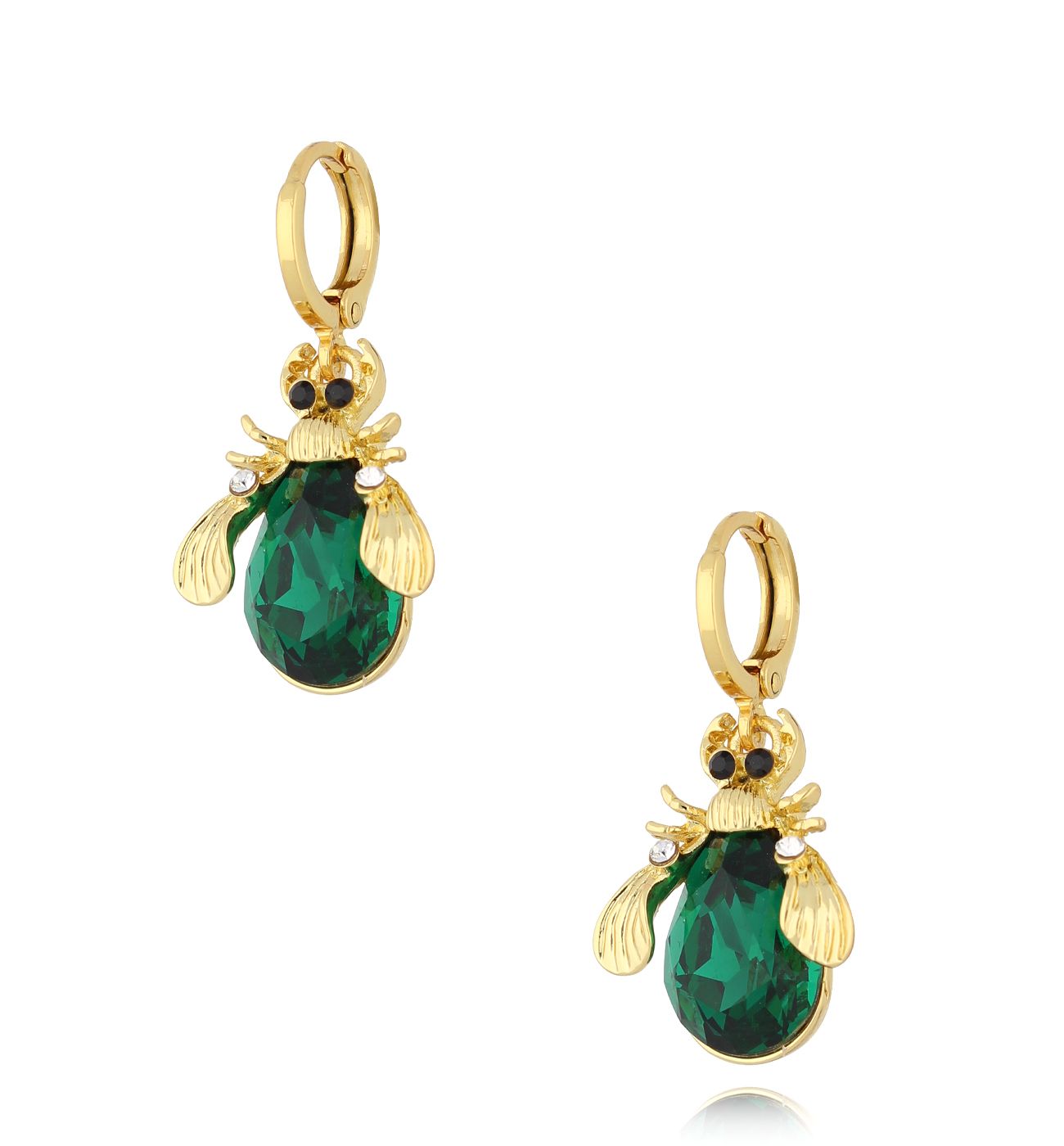 Kolczyki z zielonymi żuczkami Secret Garden 7 - By Dziubeka