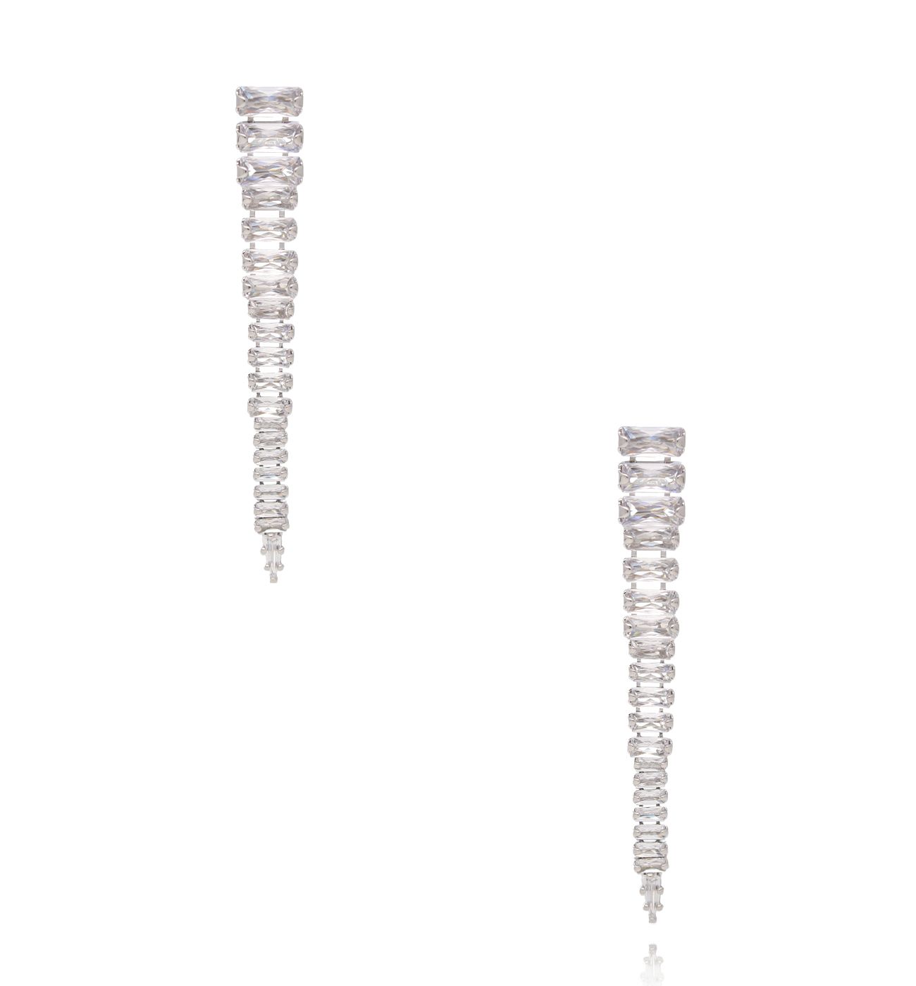 Kolczyki z kryształami o stopniowanej wielkości srebrne - By Dziubeka
