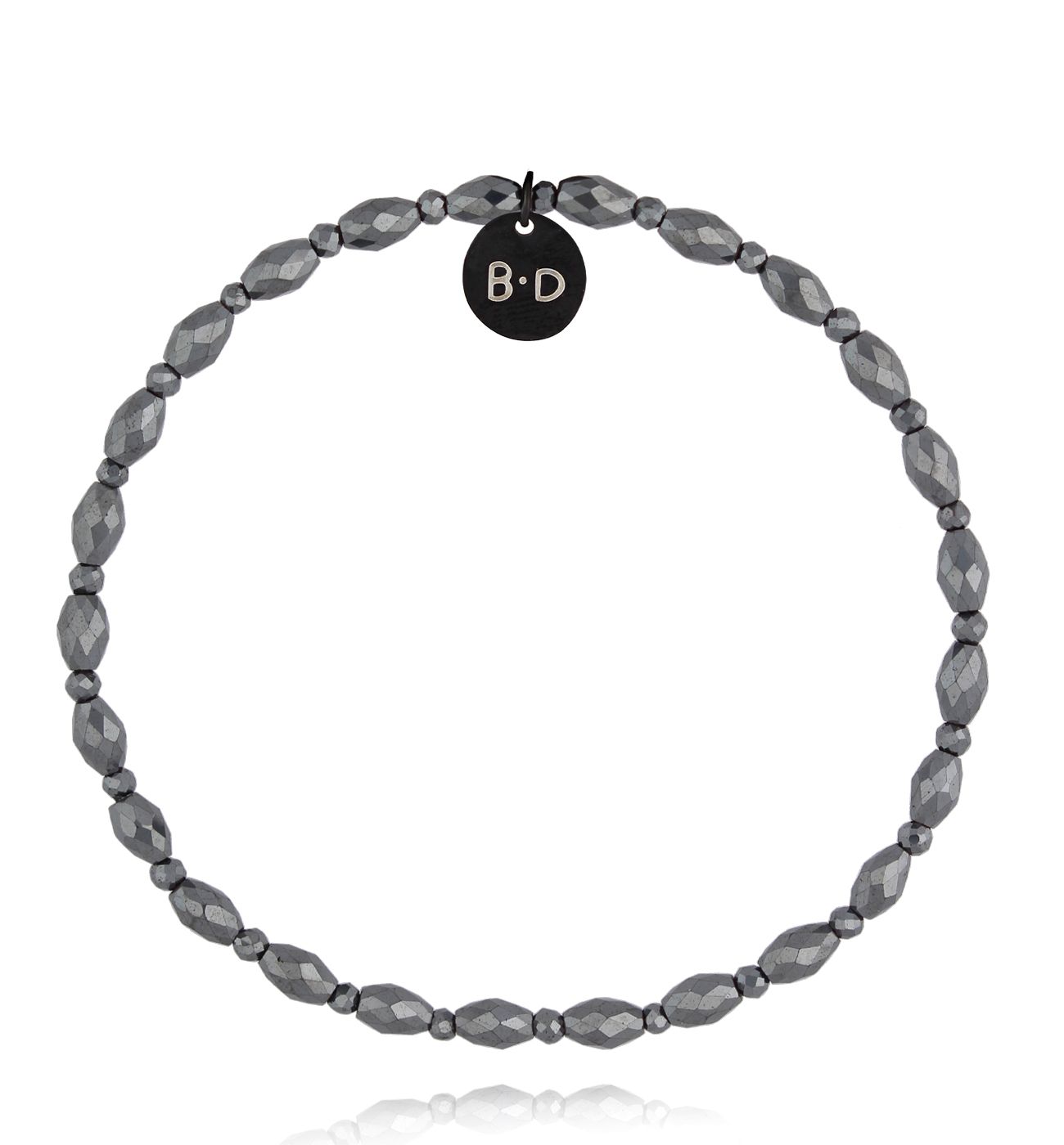 Bransoletka z hematytami stalowa - By Dziubeka