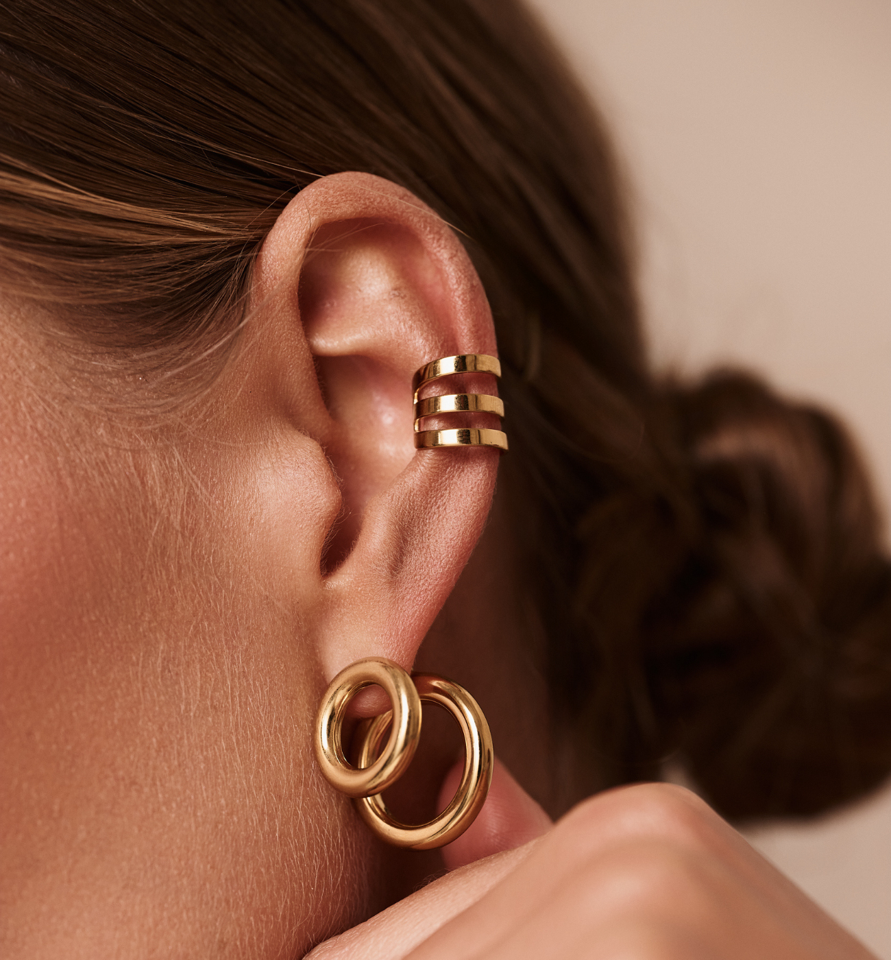 Kolczyki złote podwójne kółeczka KSY0406 - By Dziubeka