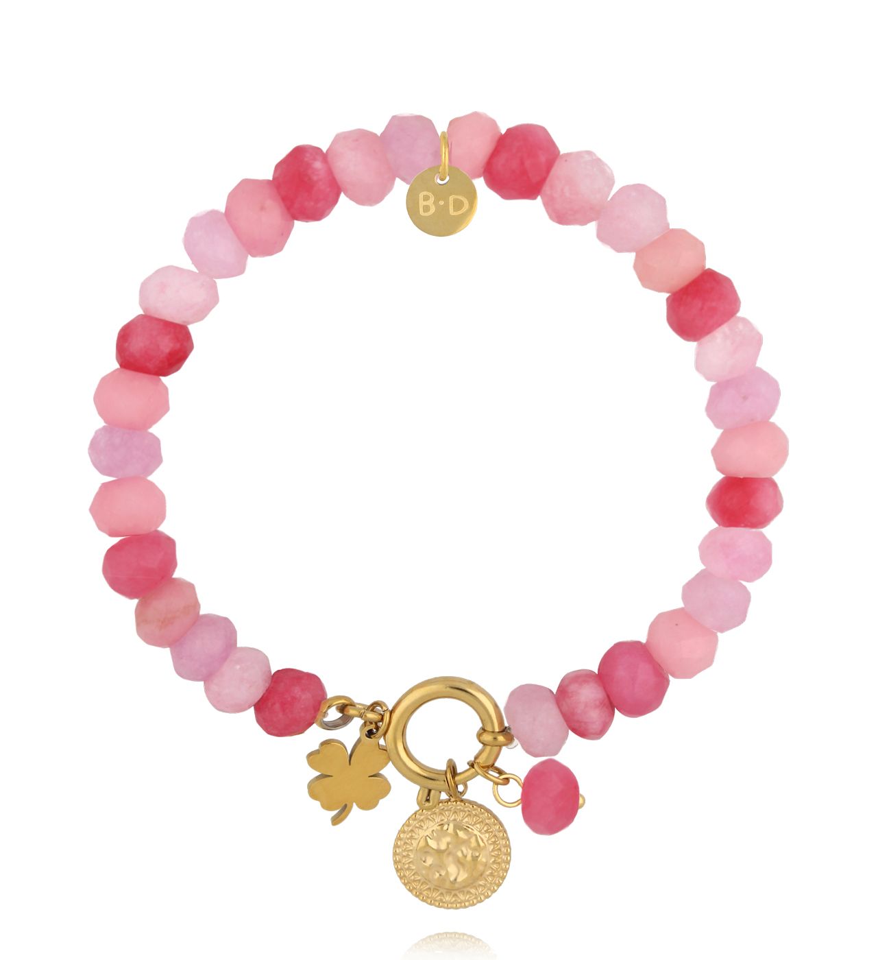 Bransoletka z różowymi jadeitami - By Dziubeka