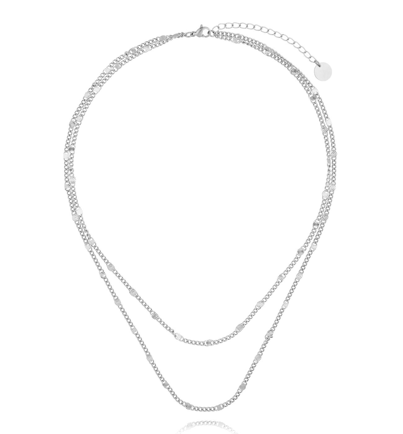 Naszyjnik z łańcuszkami srebrny Horizon NSA1176