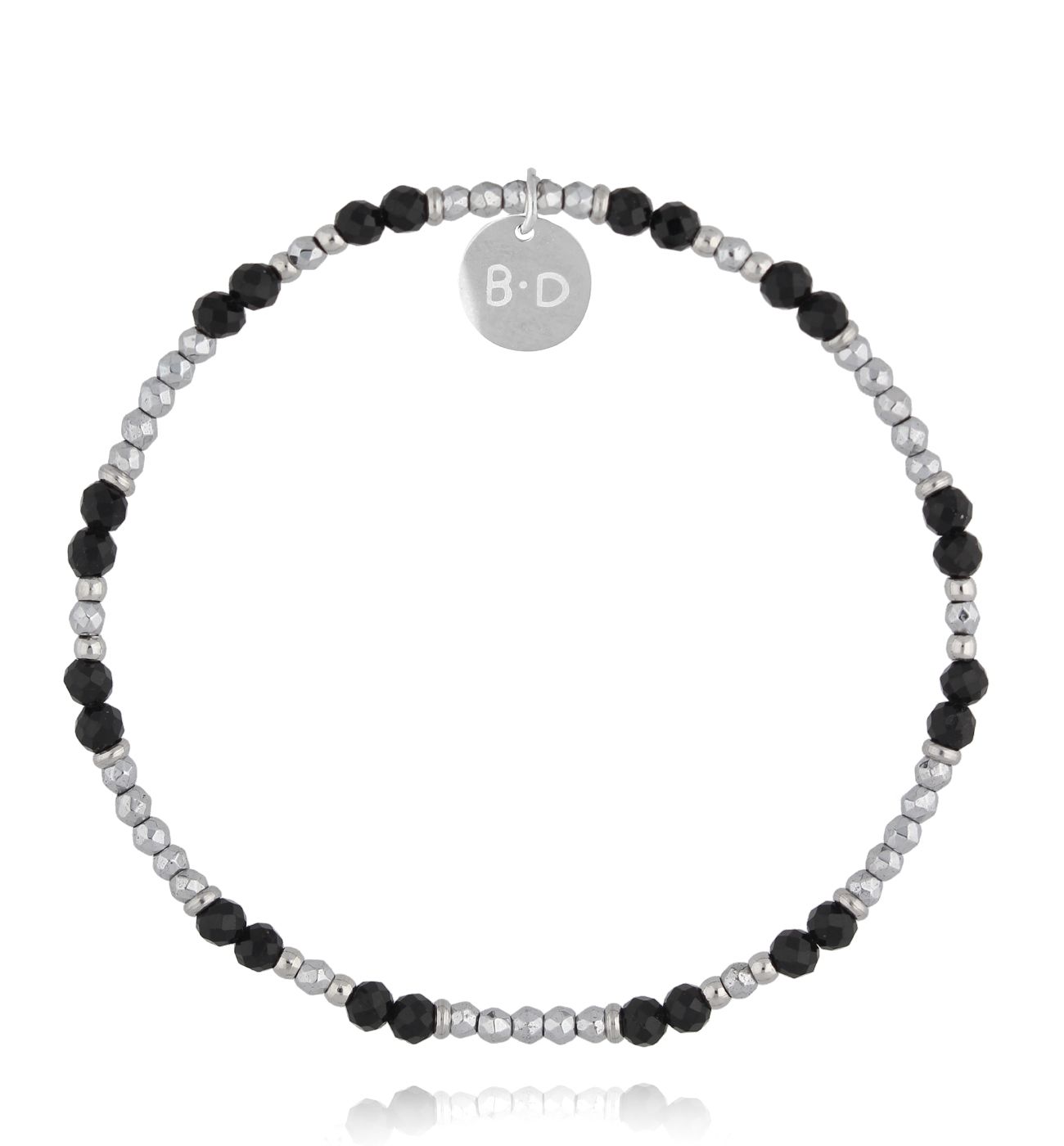 Bransoletka czarno srebrna BTW3251